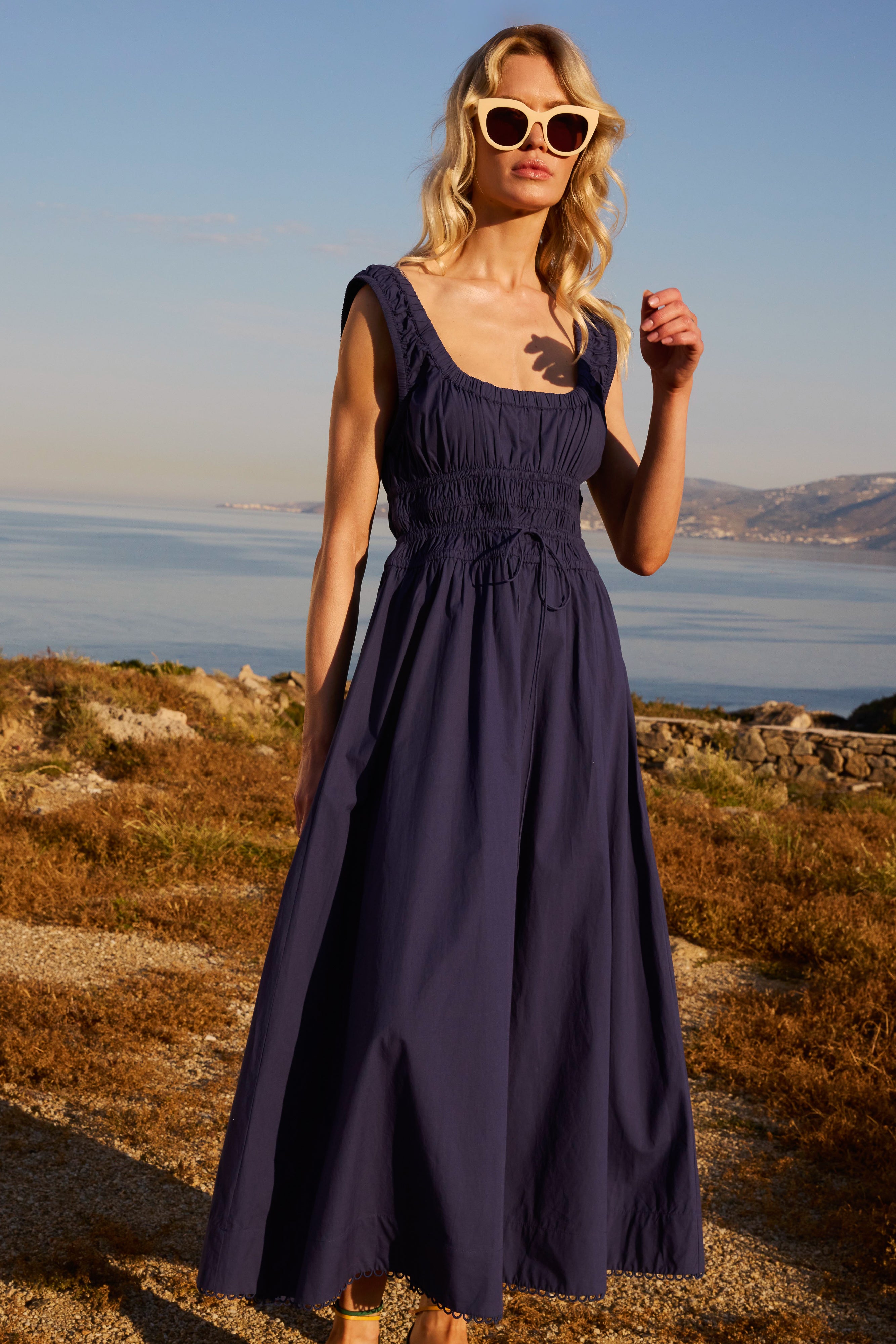 Harper Dress- Tisbury Navy