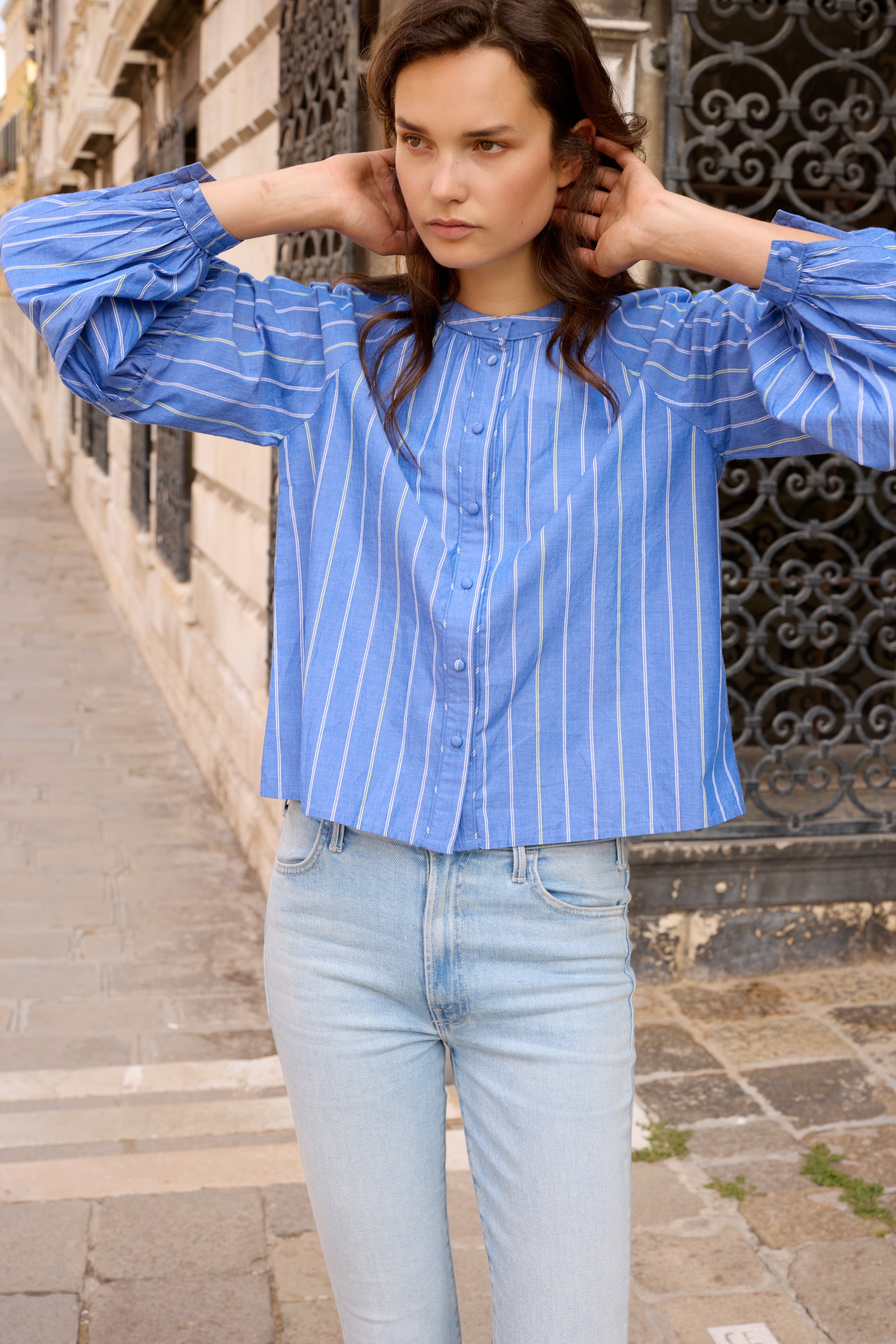 Liana Blouse- Thalia Blue