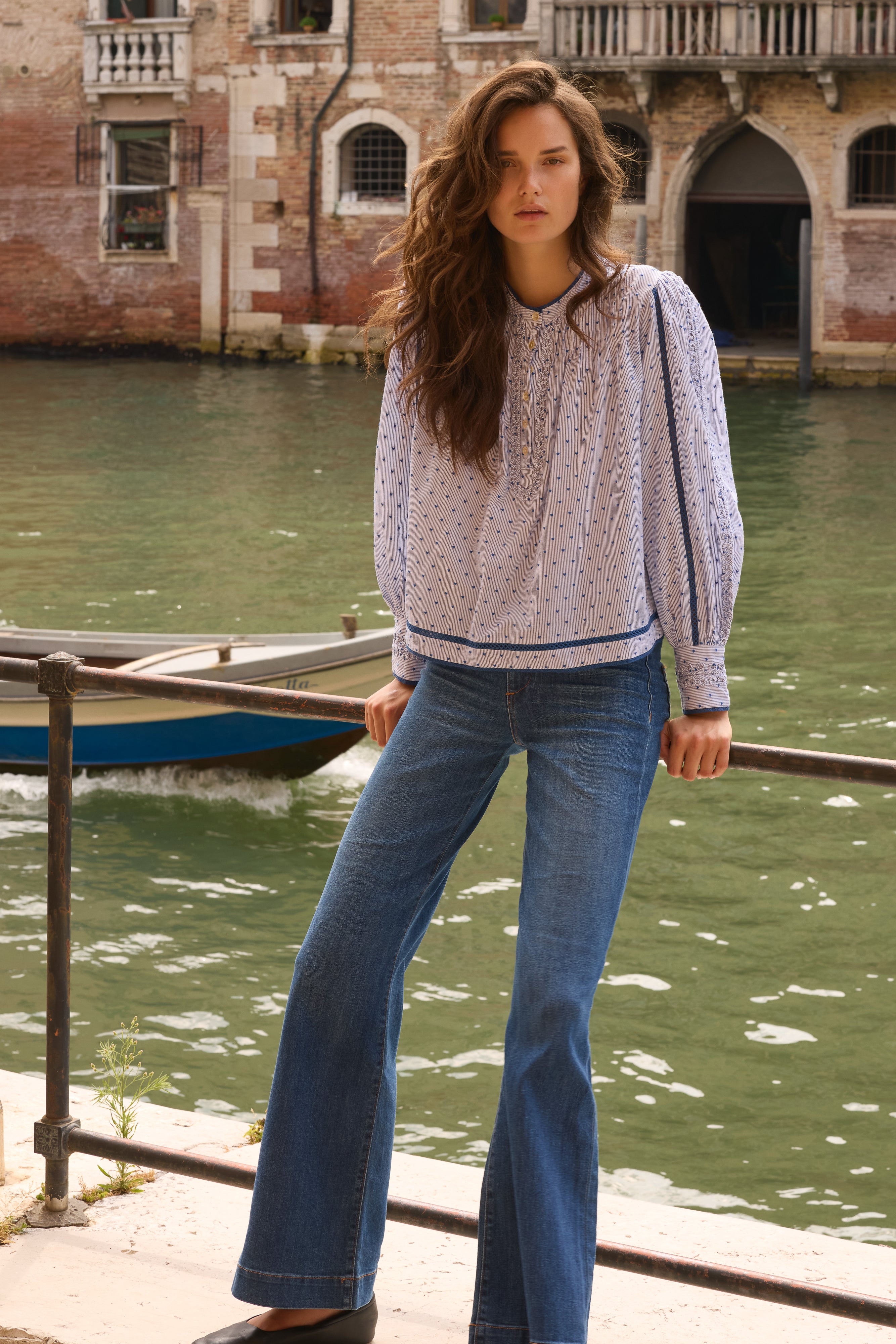 Cordelia Top- Lyon Blue