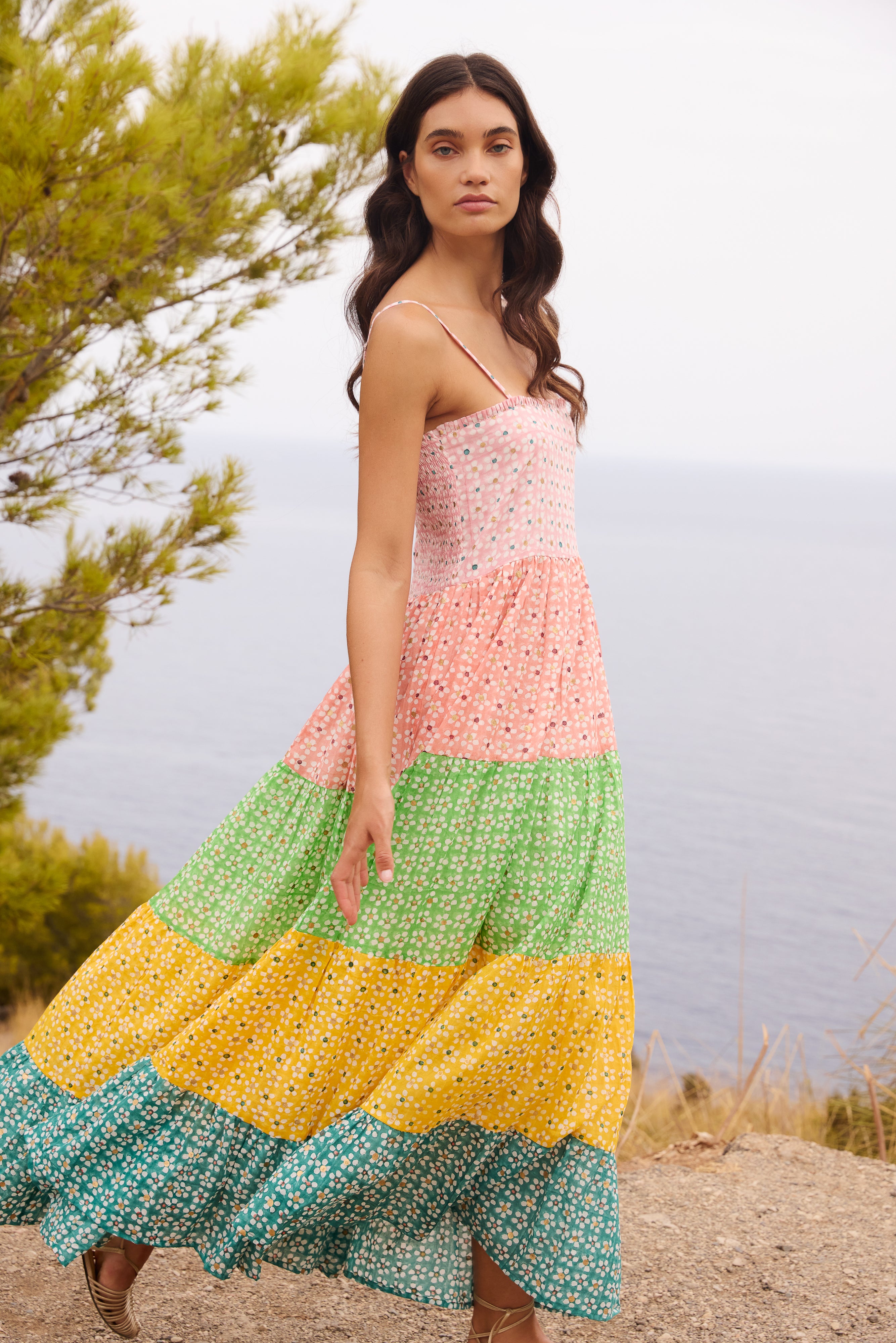 Smocked Back Maxi- Aster Pink