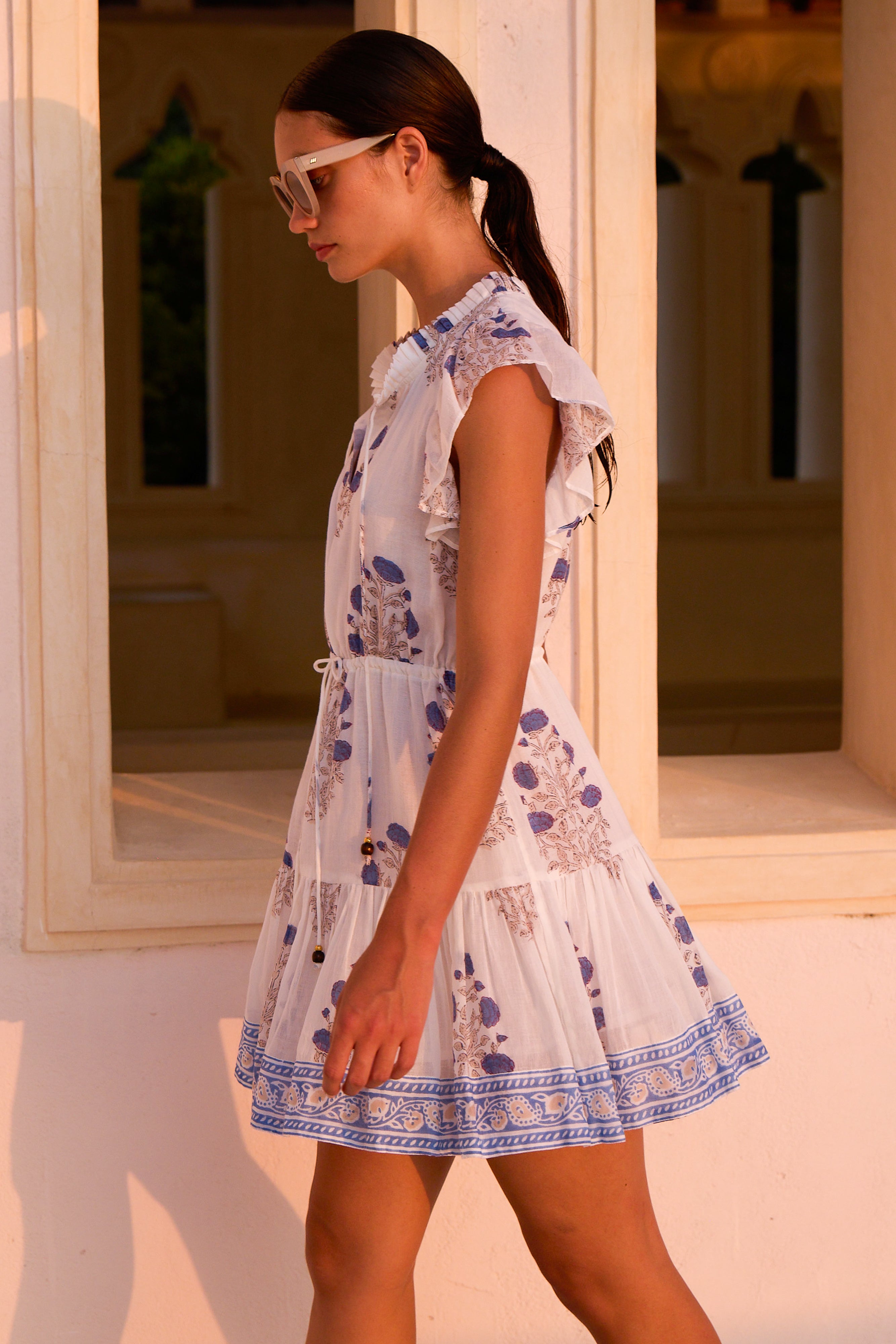 Cinched Flirty Short- Laguna Blue