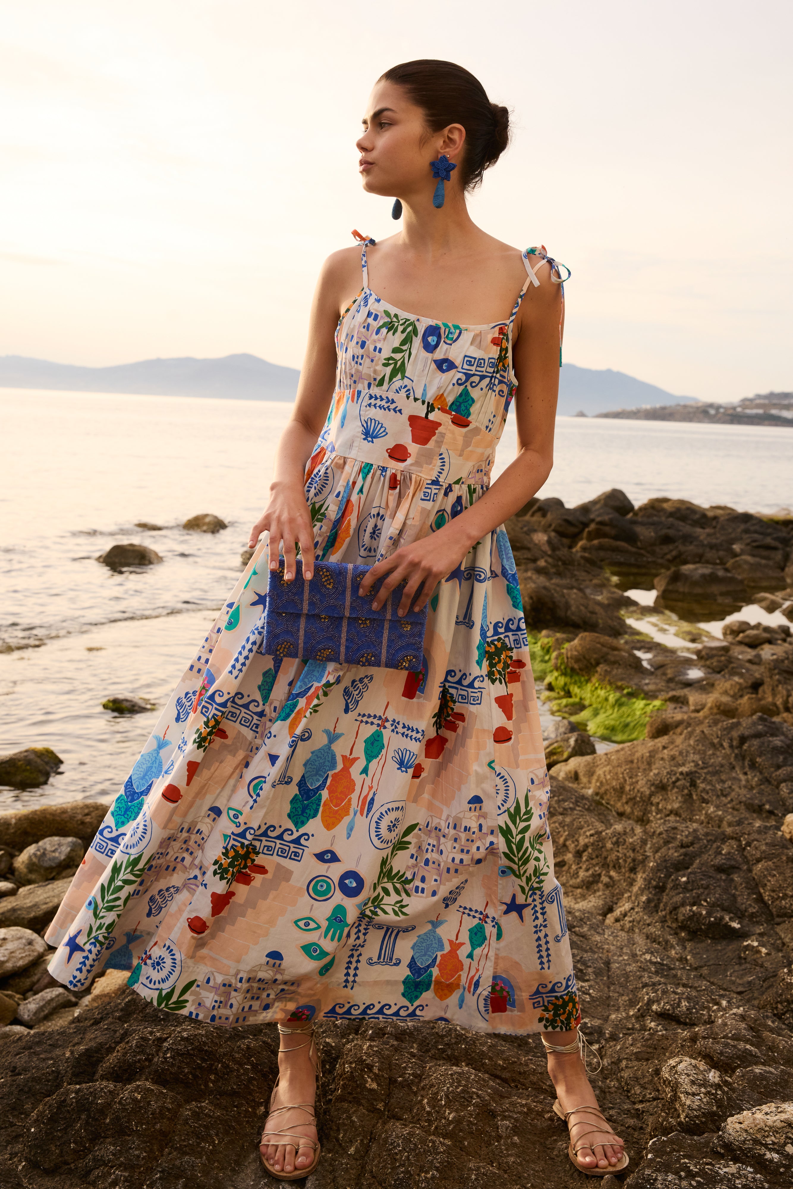 Scarlett Dress- Corfu Blue