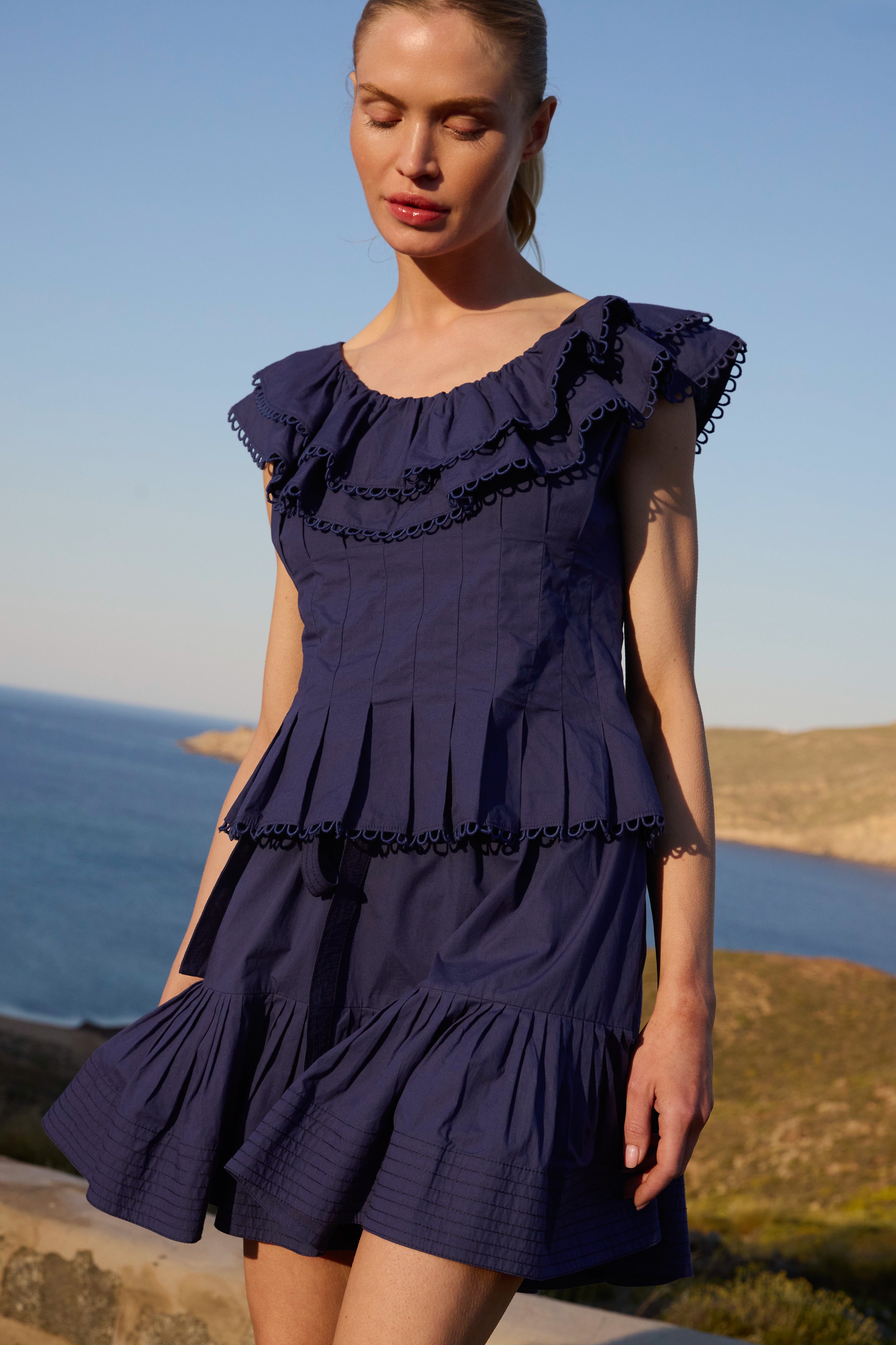 Athena Top- Tisbury Navy