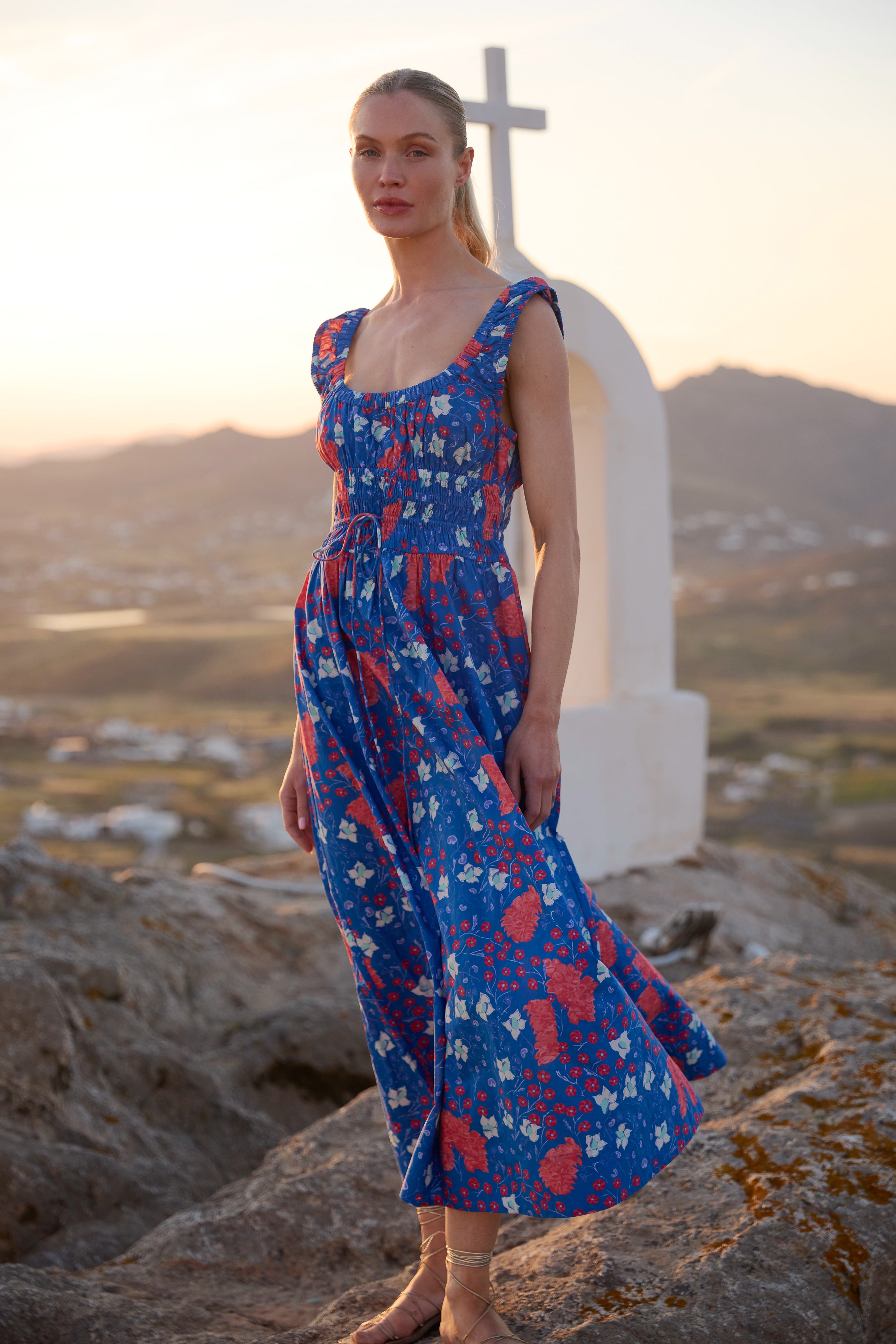 Harper Dress- Fleur Blue