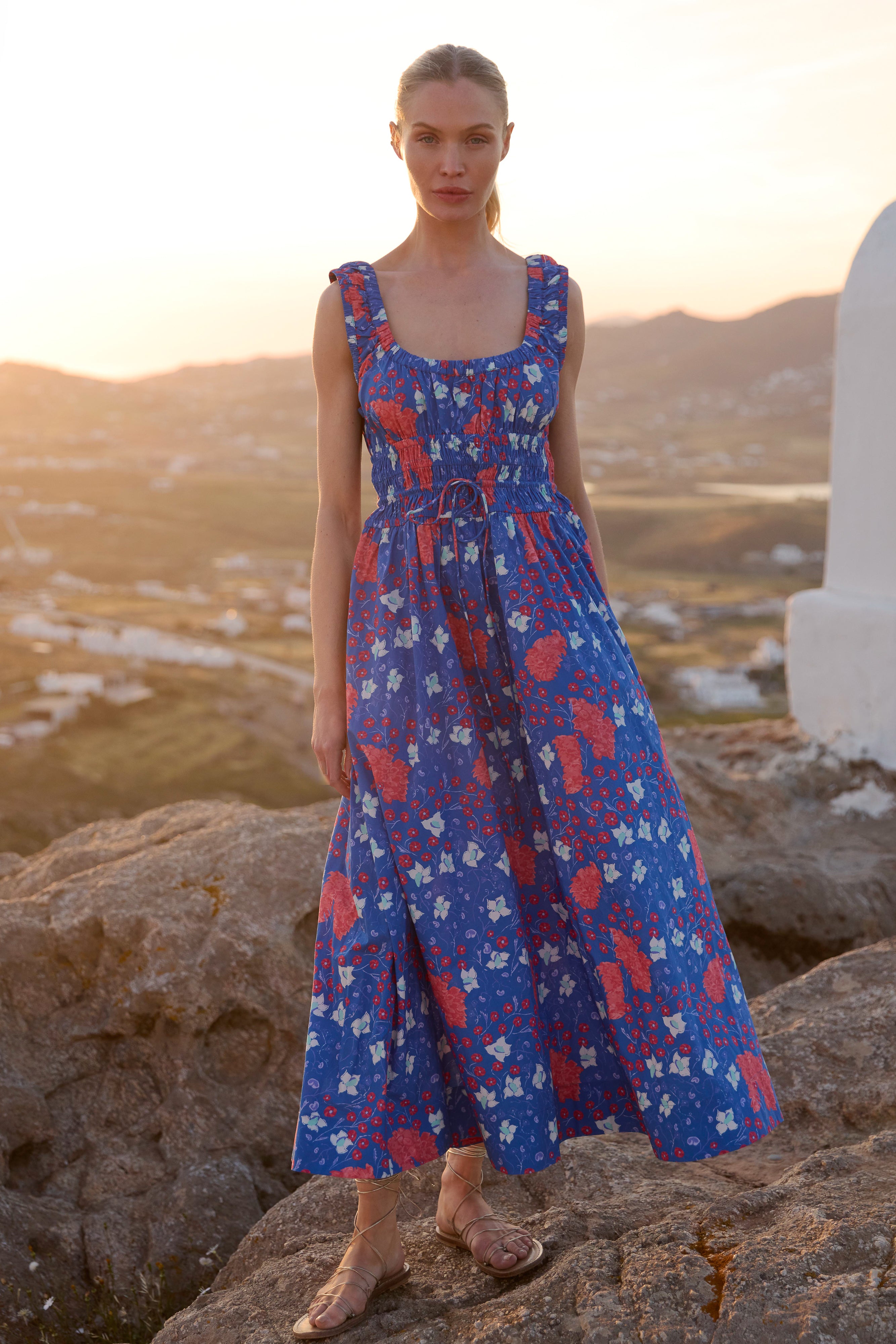 Harper Dress- Fleur Blue