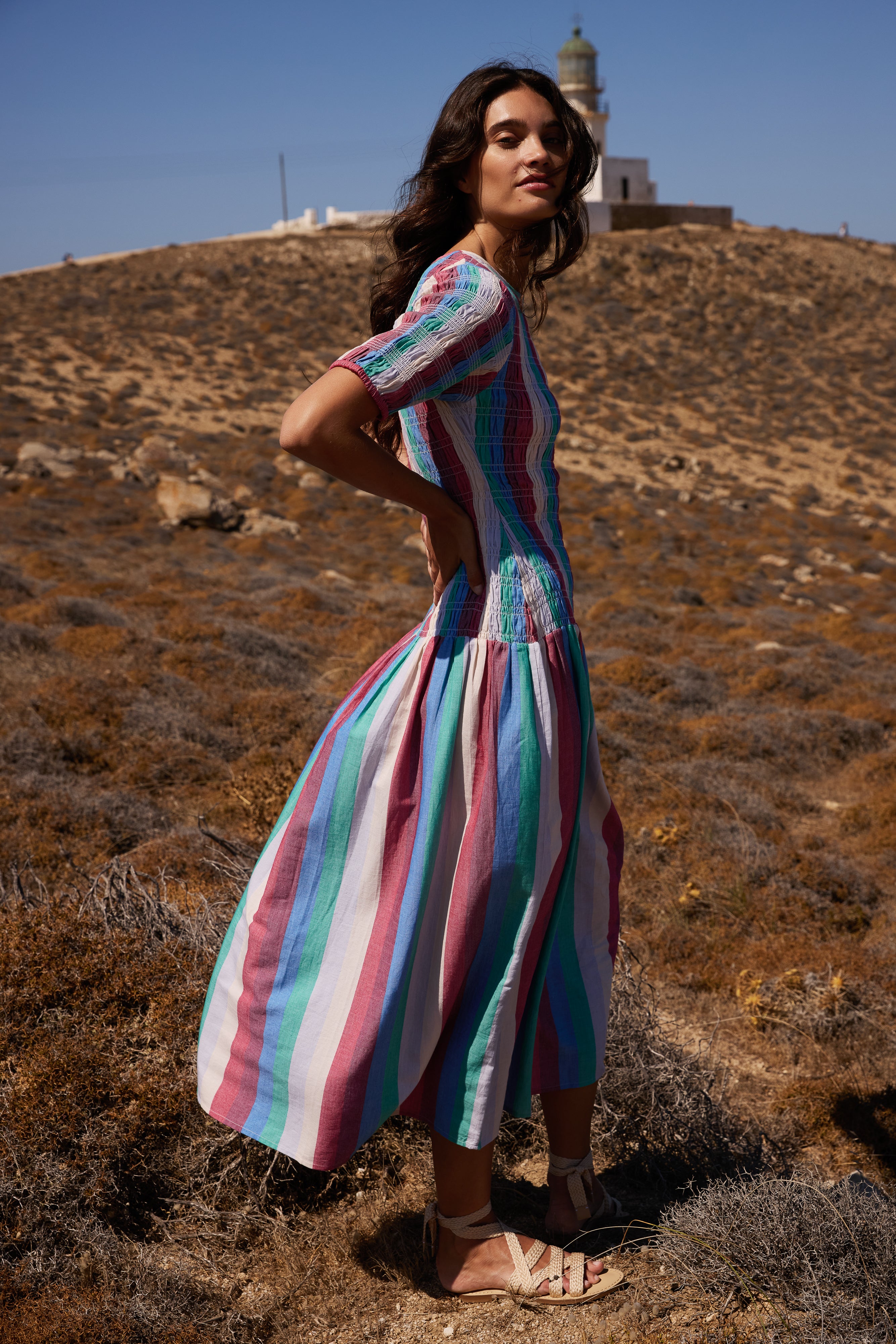 Smocked Drop Waist Maxi- Bennett Multi