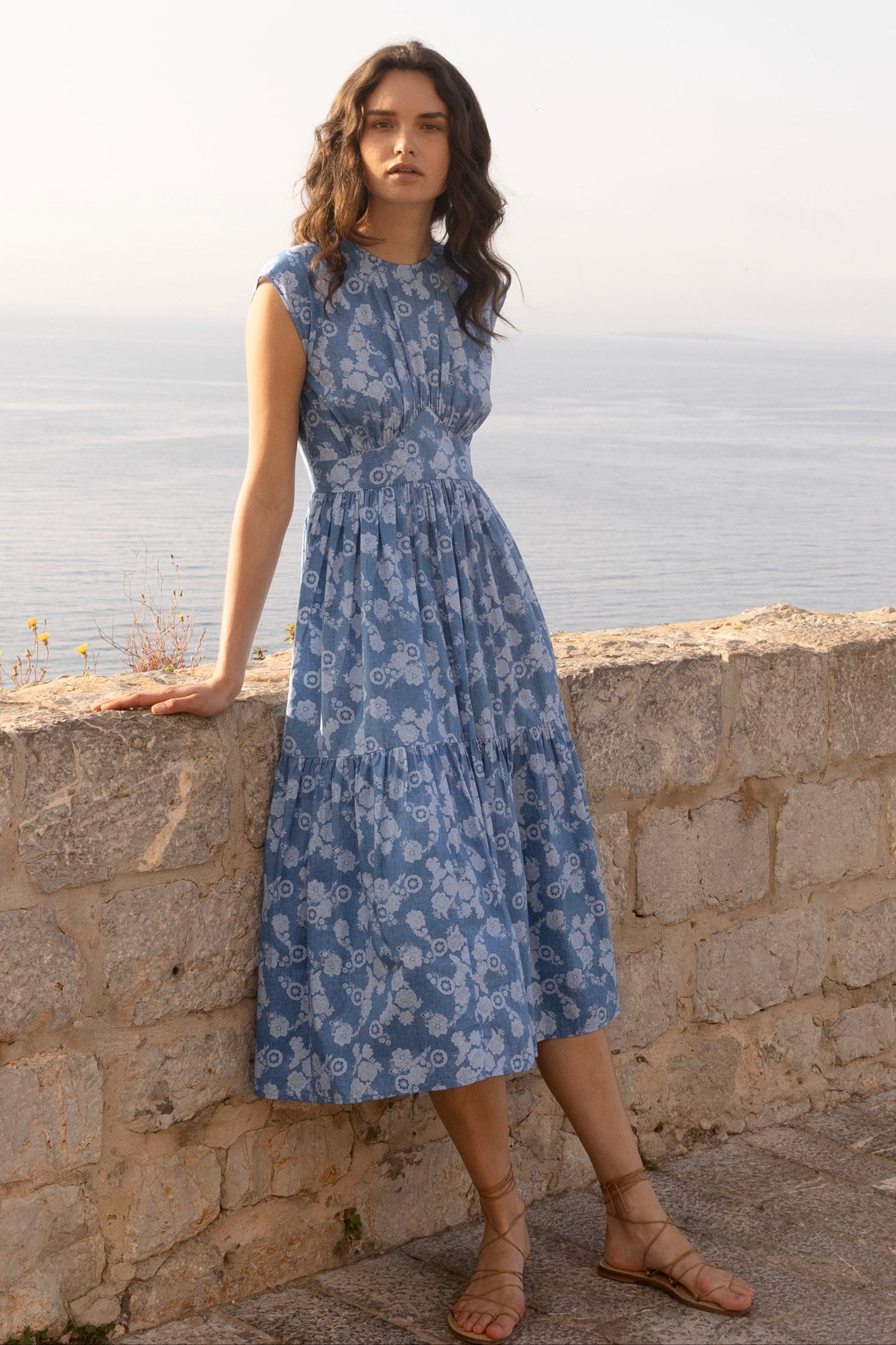 Cap Sleeve Midi- Pretoria Navy