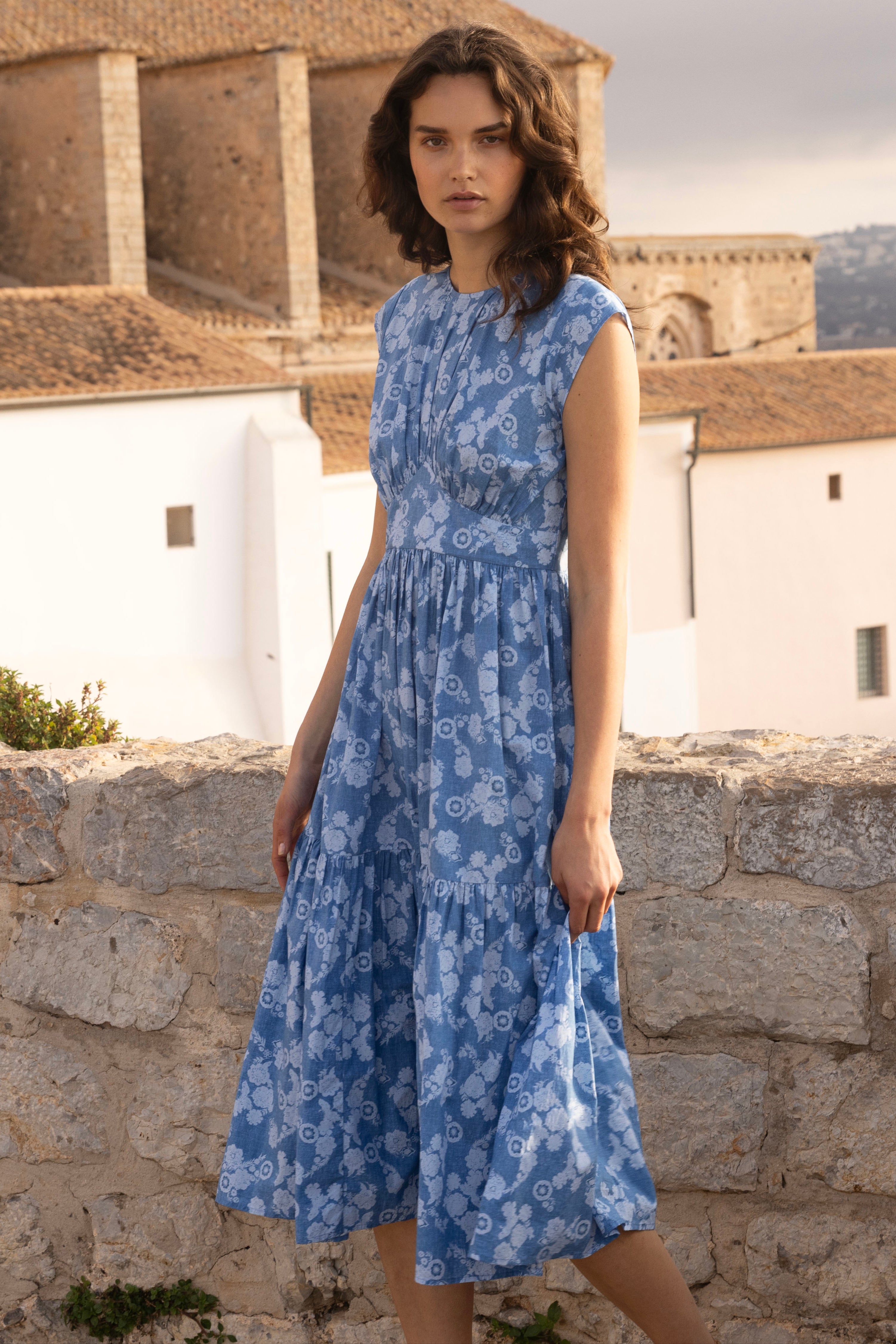 Cap Sleeve Midi- Pretoria Navy