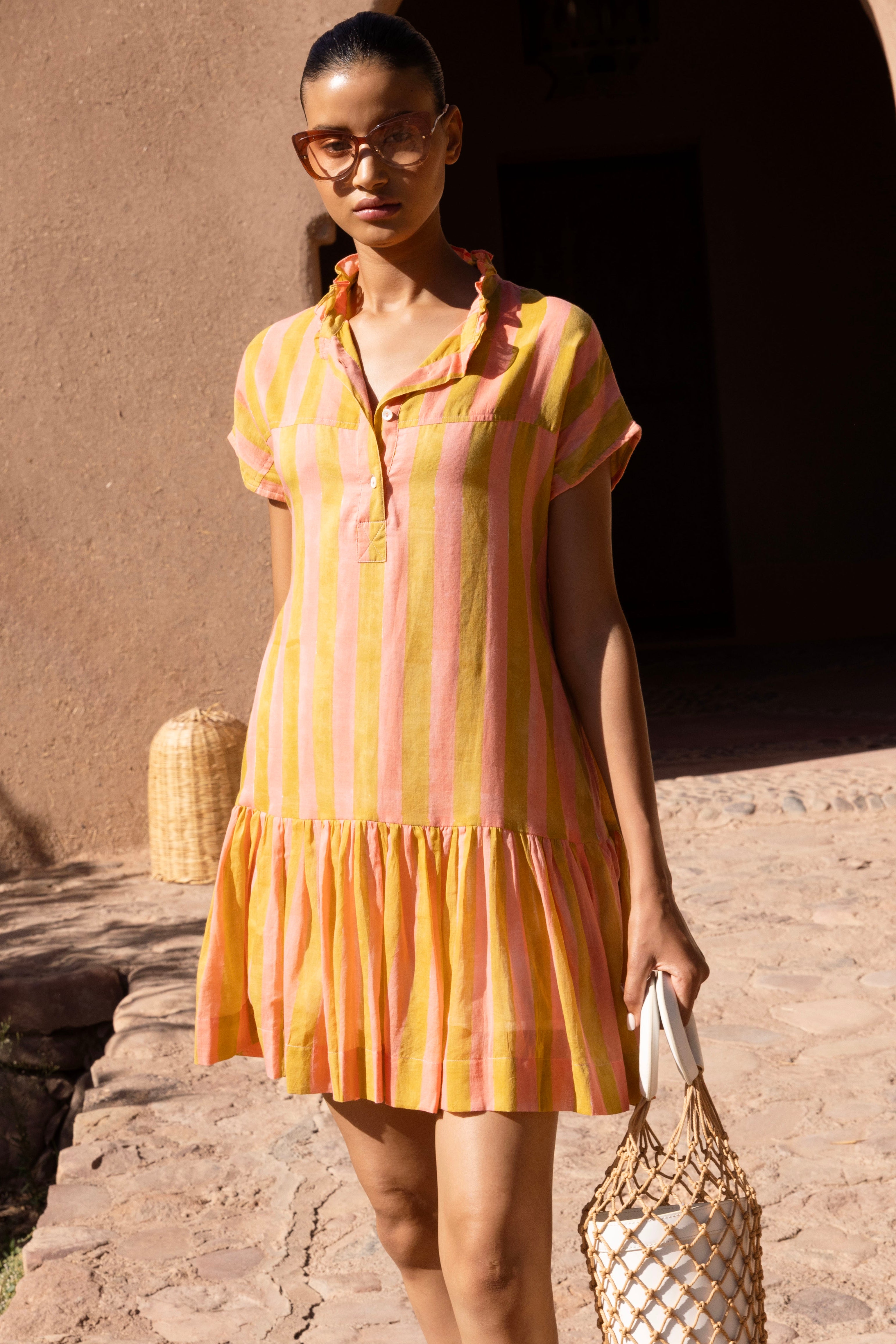 Cap Sleeve Mini- Cabana Coral