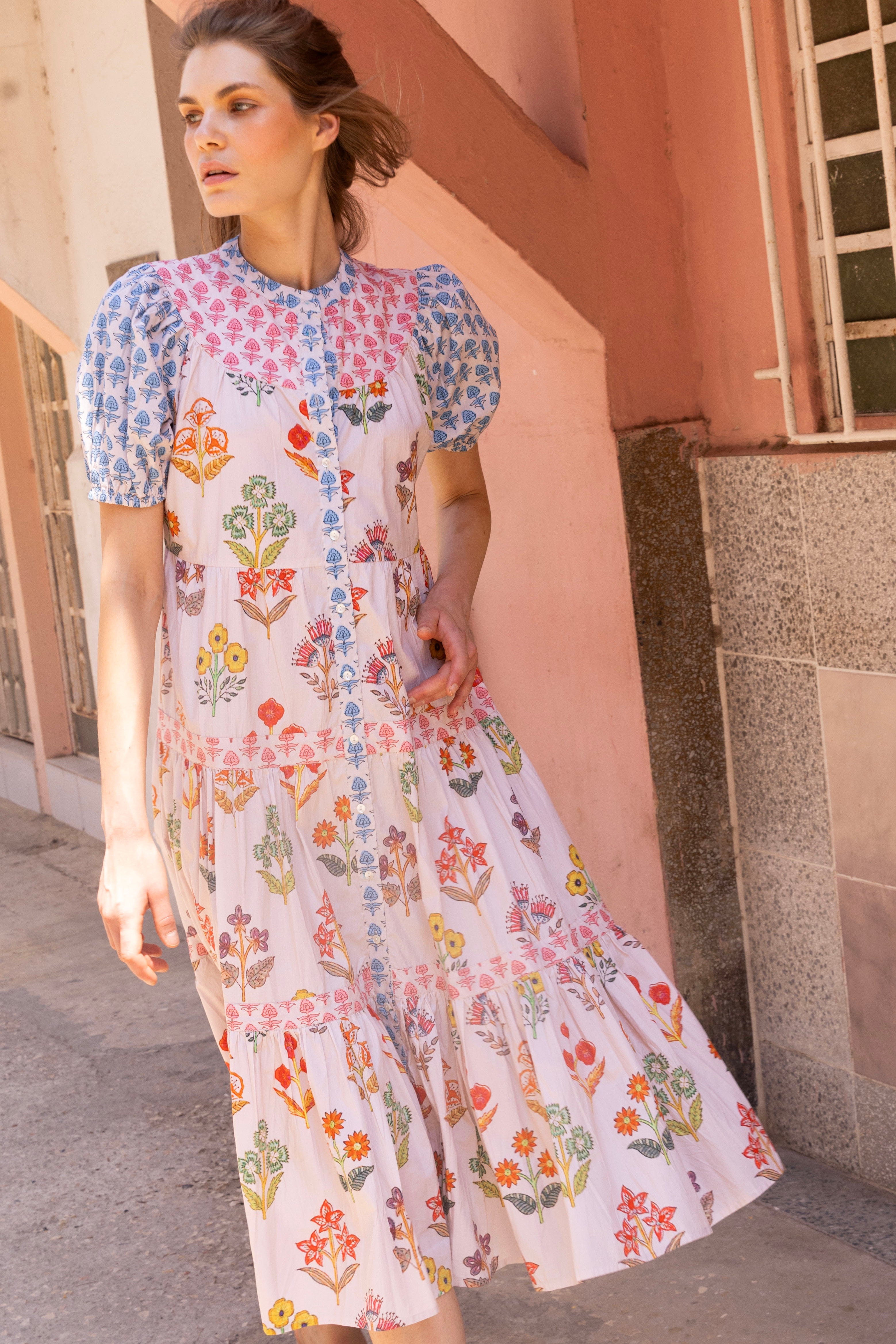 Scoop Tiered Midi- Provence Blue