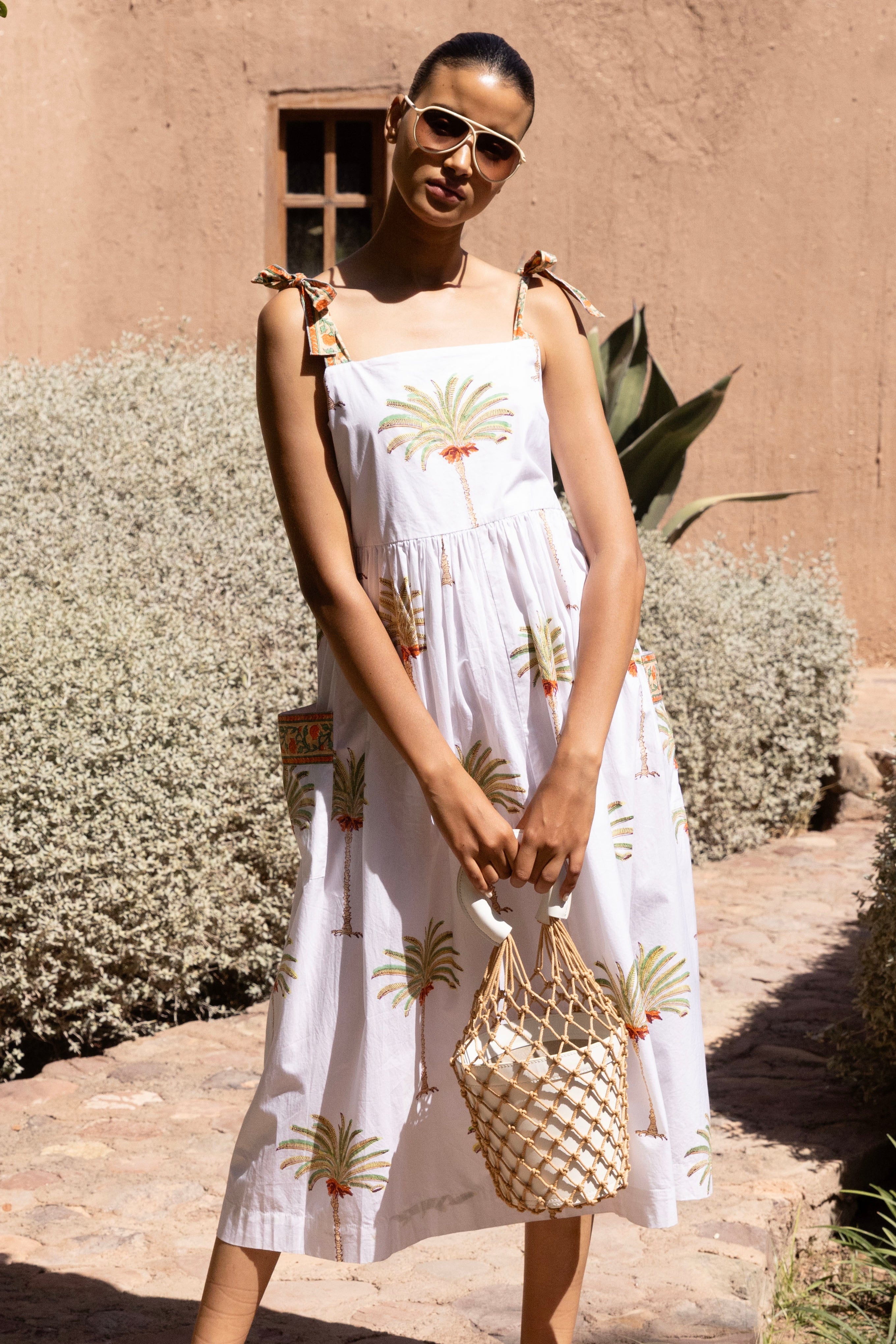 Tie Strap Pocket Midi- Canary Green