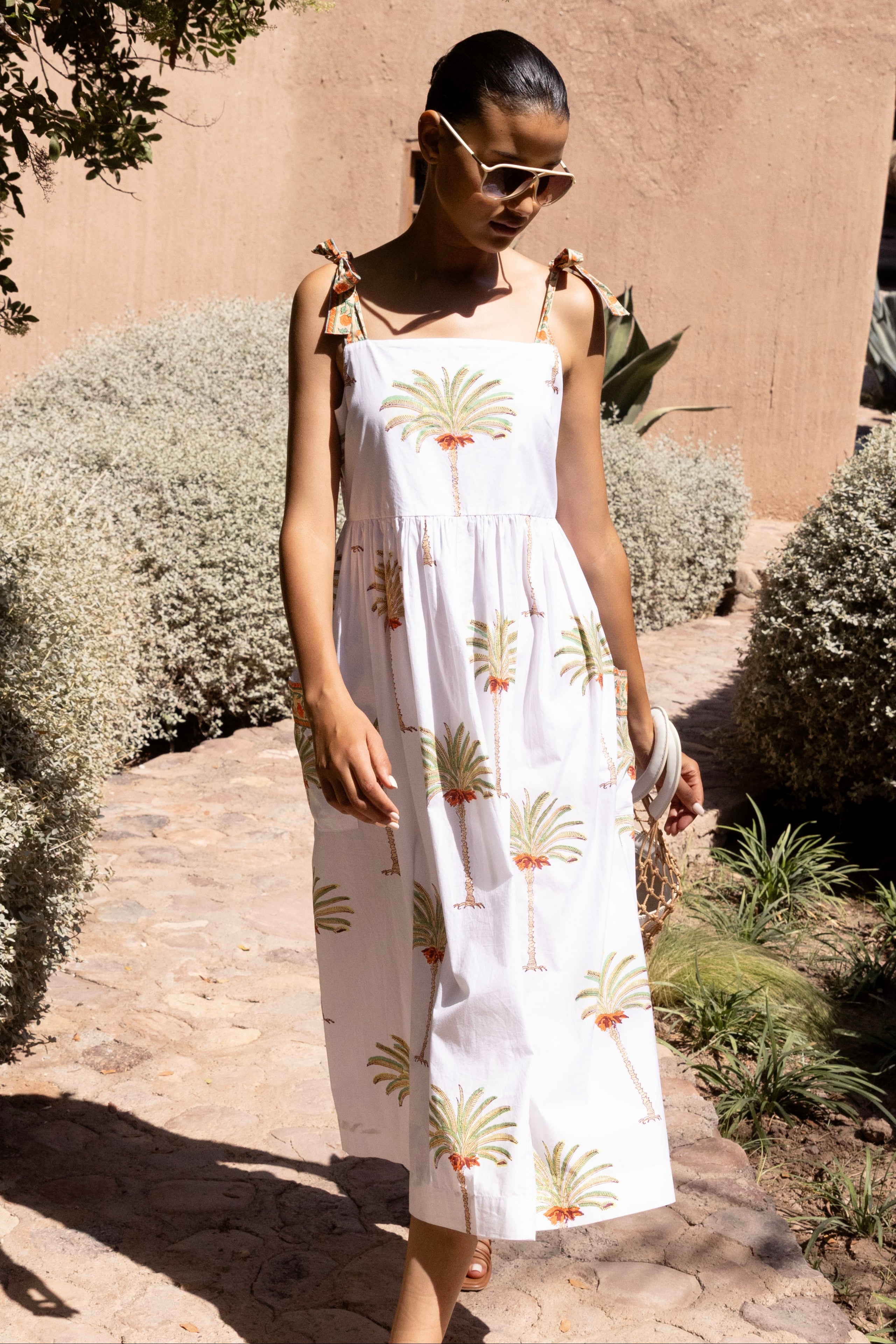 Tie Strap Pocket Midi- Canary Green