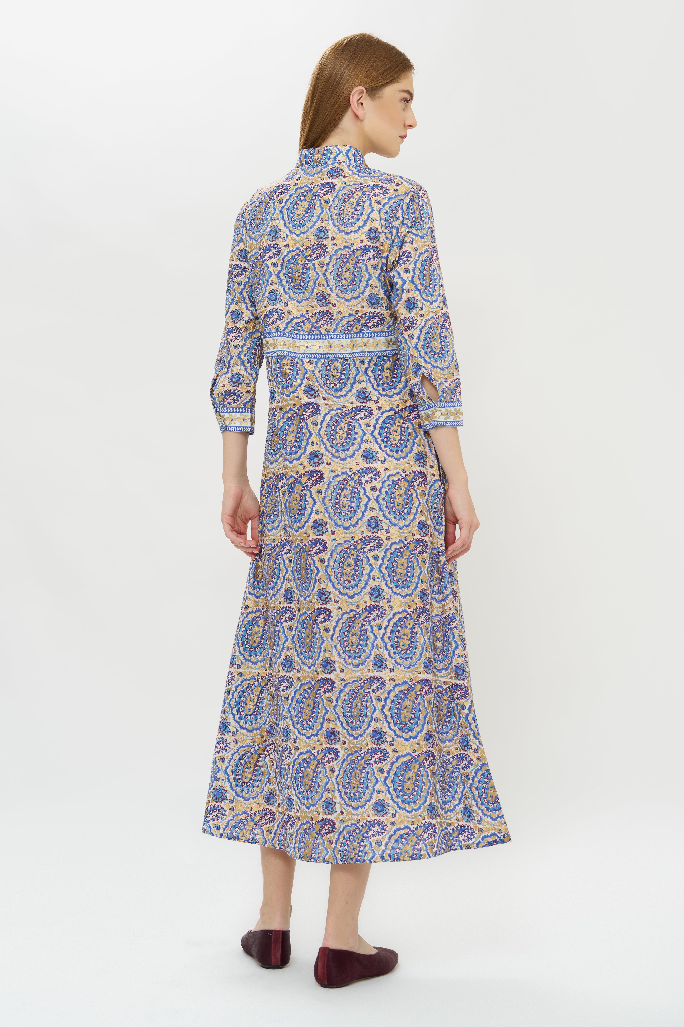 Shirt Dress Maxi- Izmir Blue