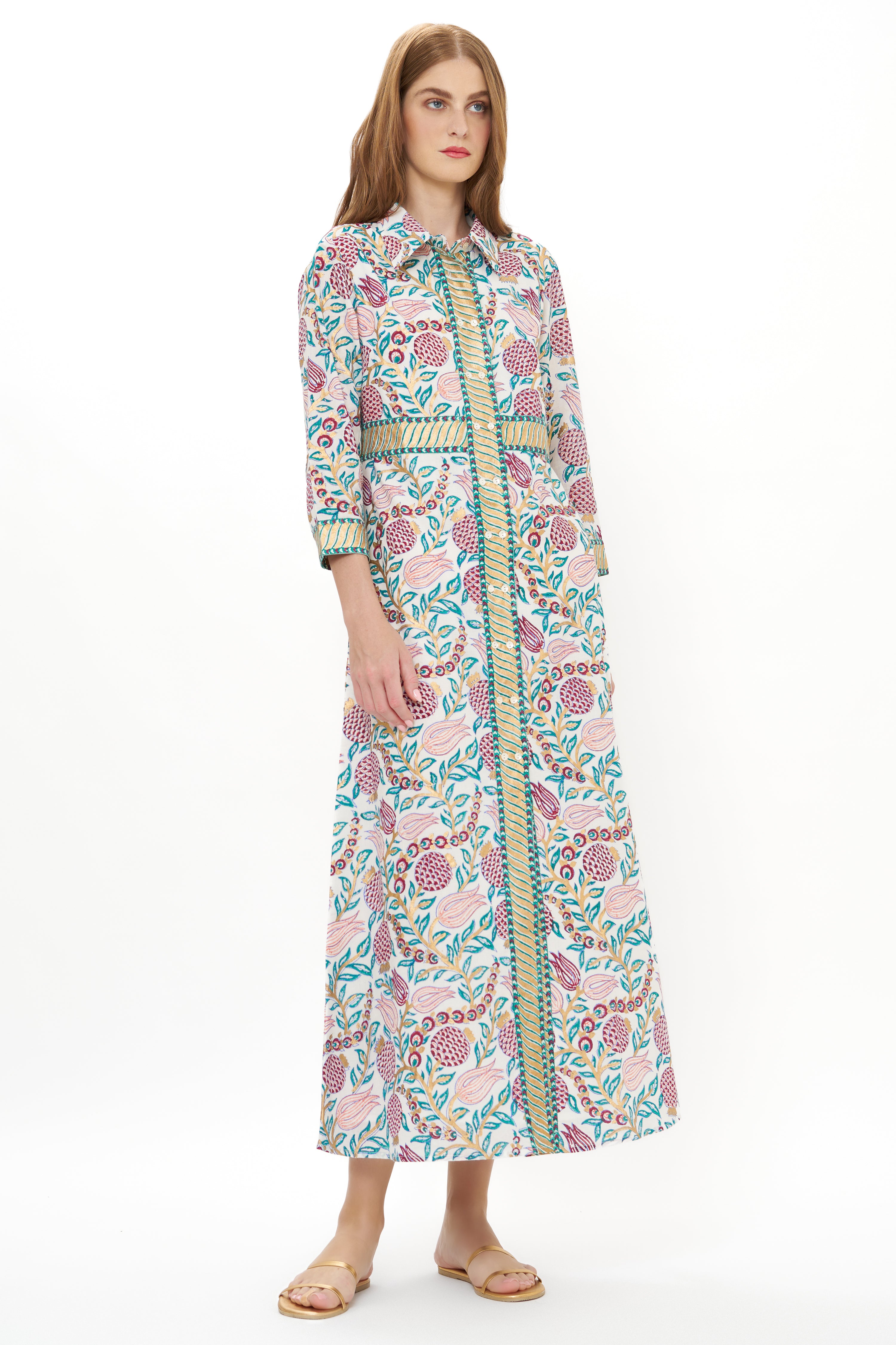 Shirt Dress Maxi- Tupi Teal