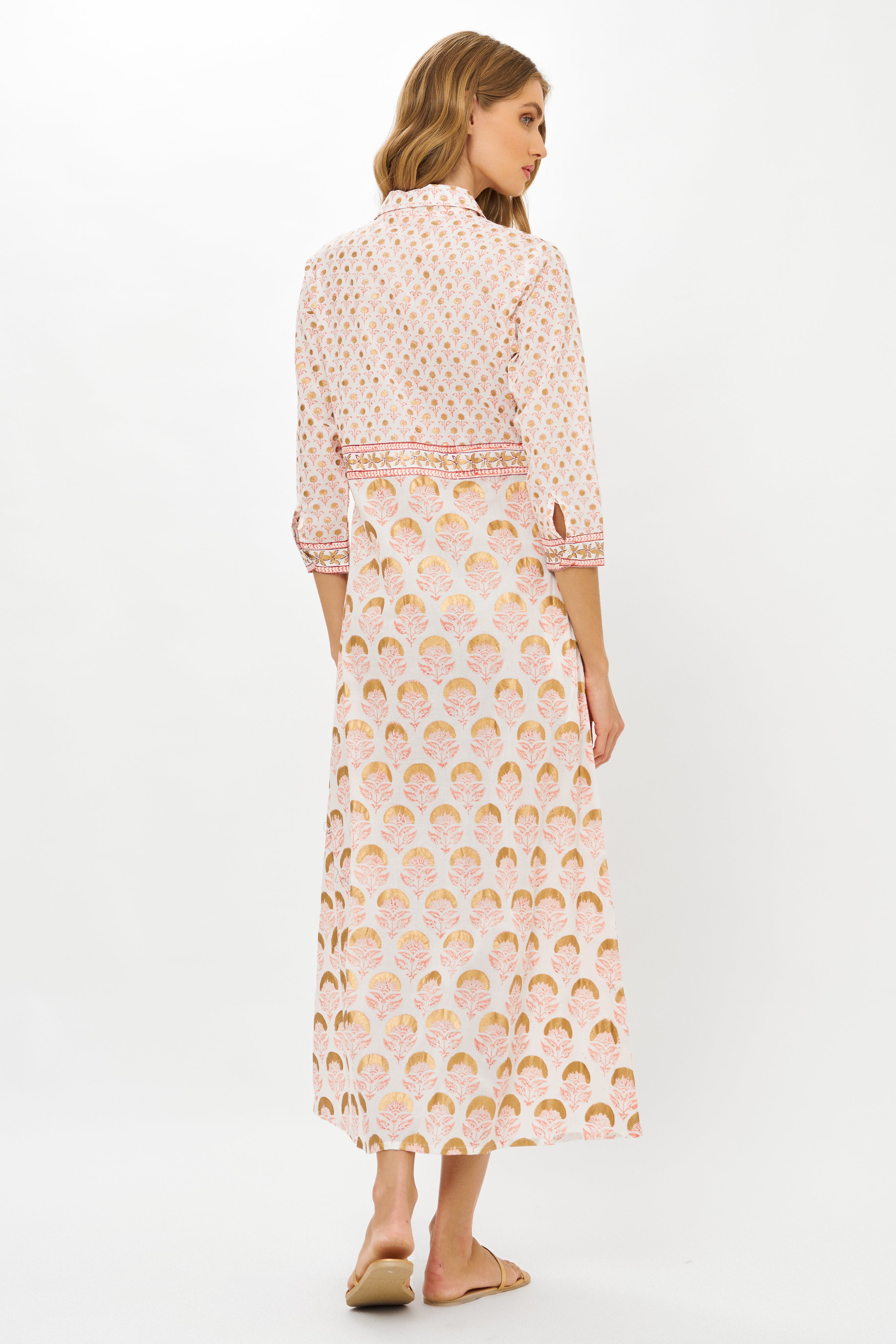 Shirt Dress Maxi- Arbor Coral