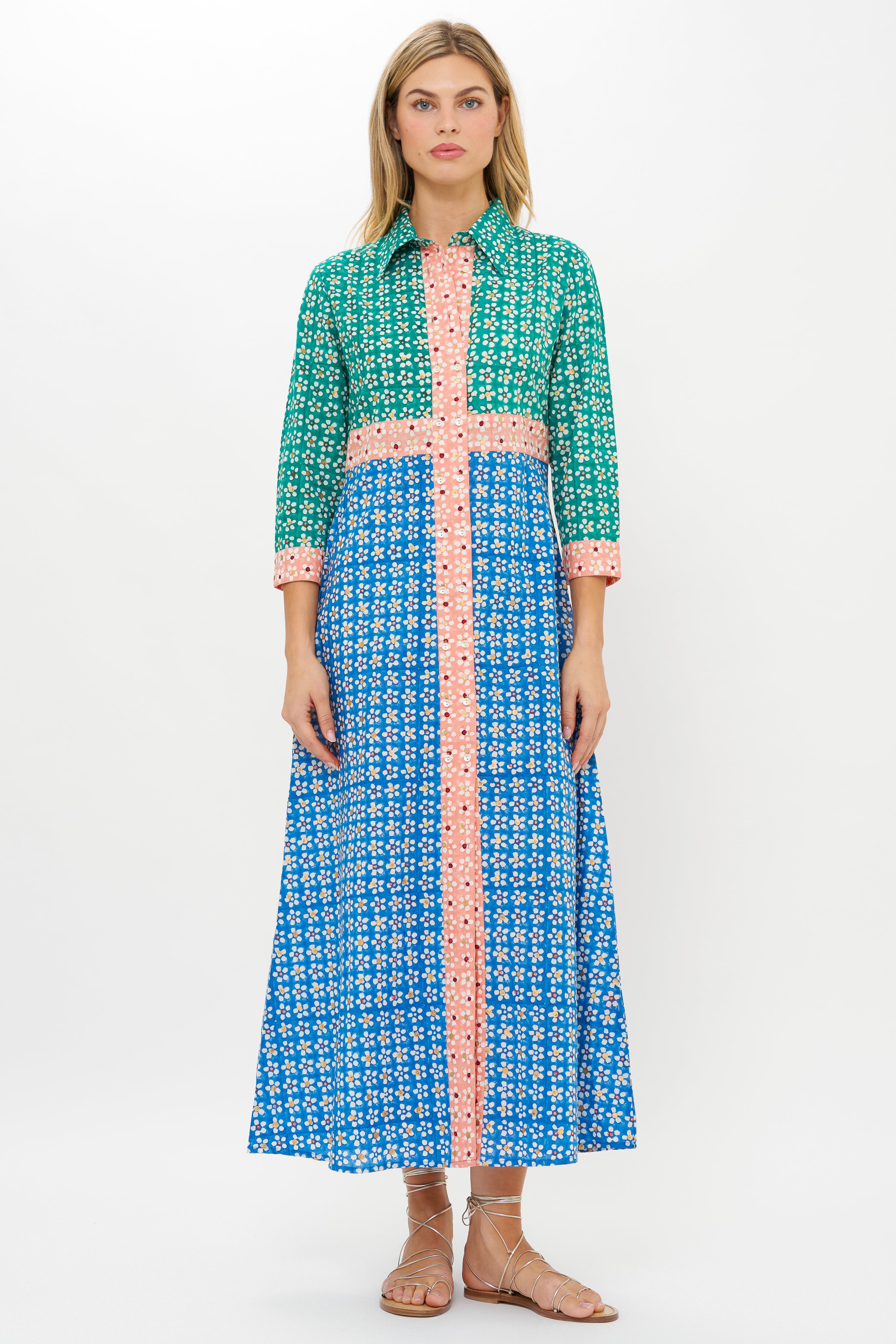 Shirt Dress Maxi- Aster Blue