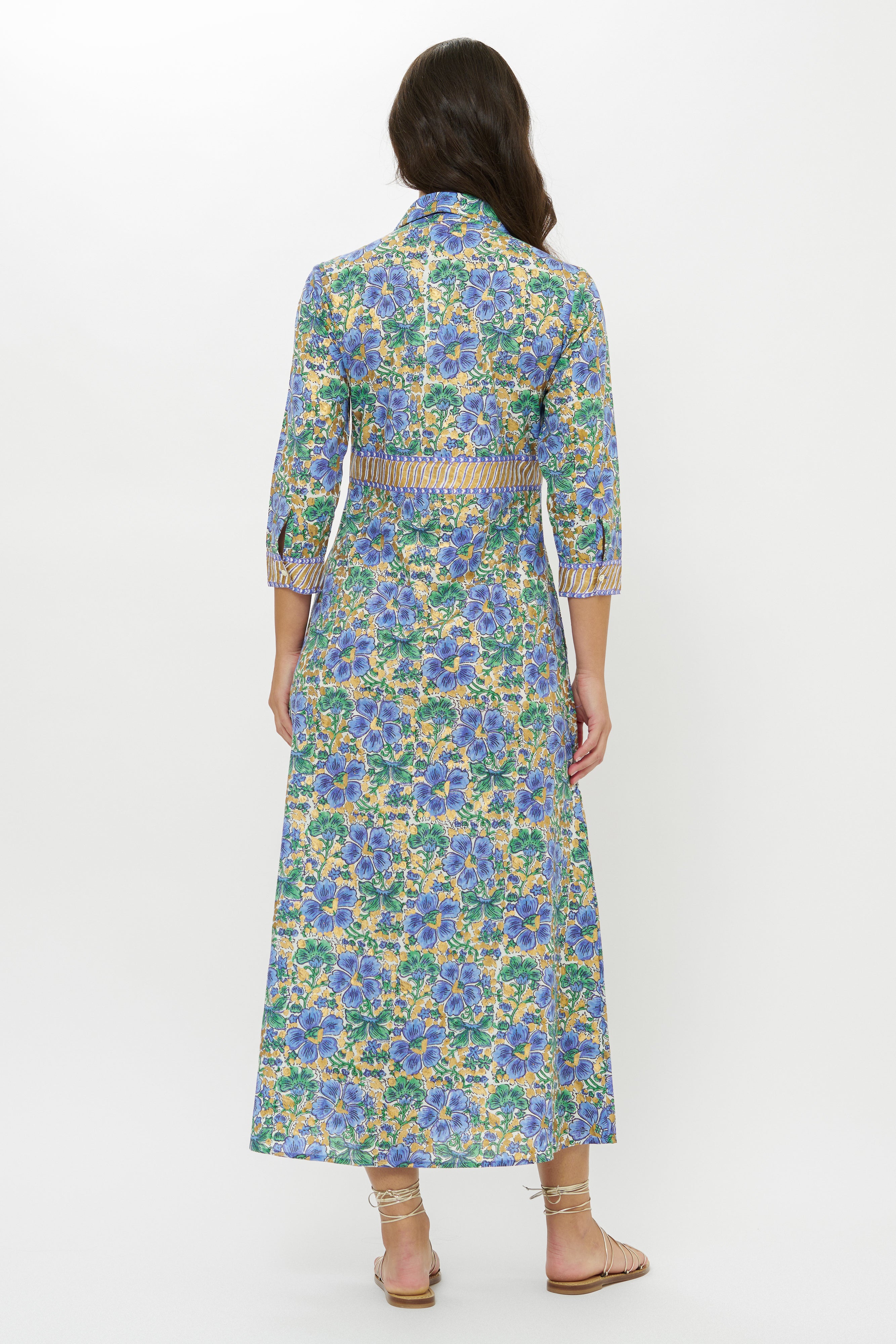 Shirt Dress Maxi- Matera Blue