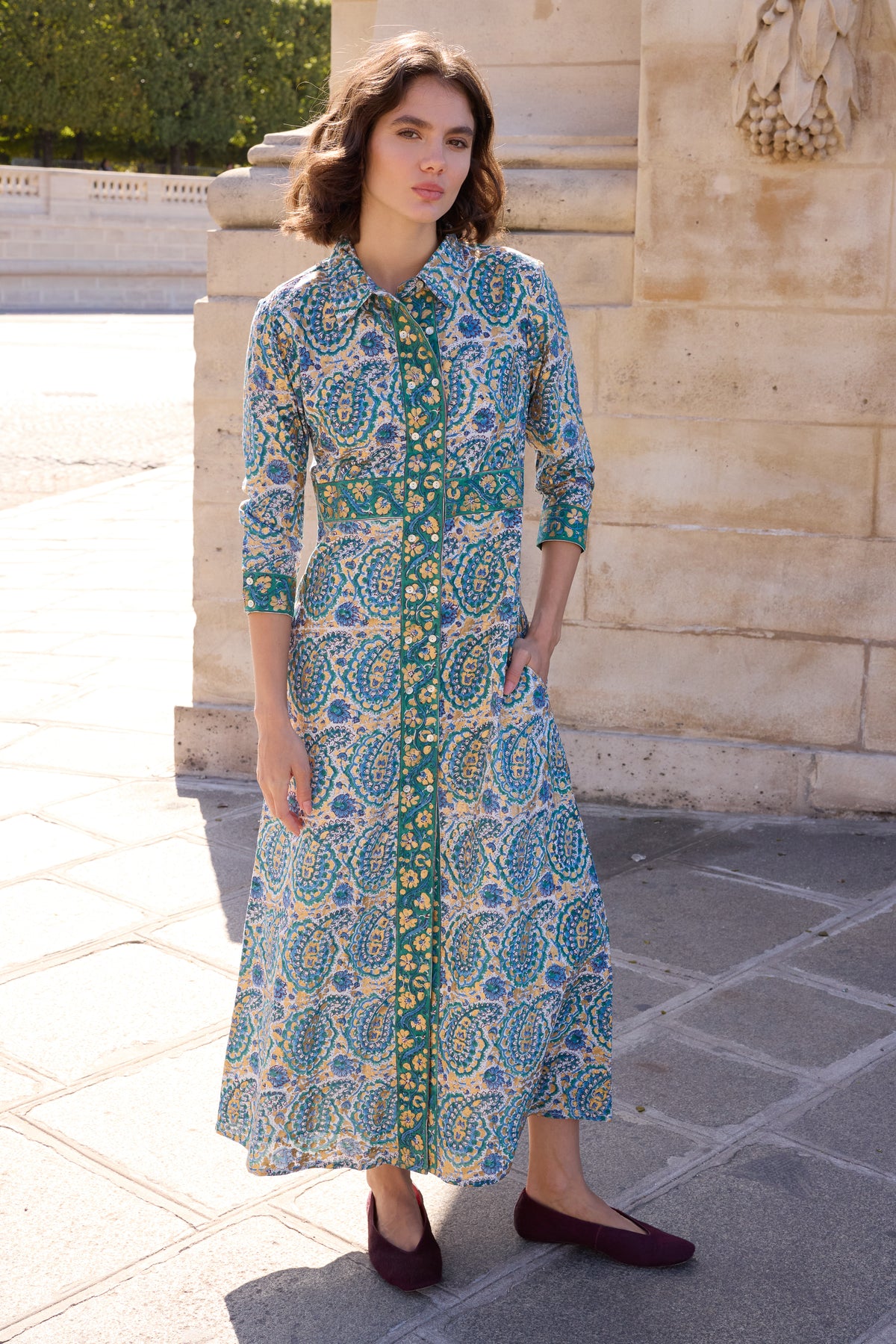 Shirt Dress Maxi- Izmir Teal