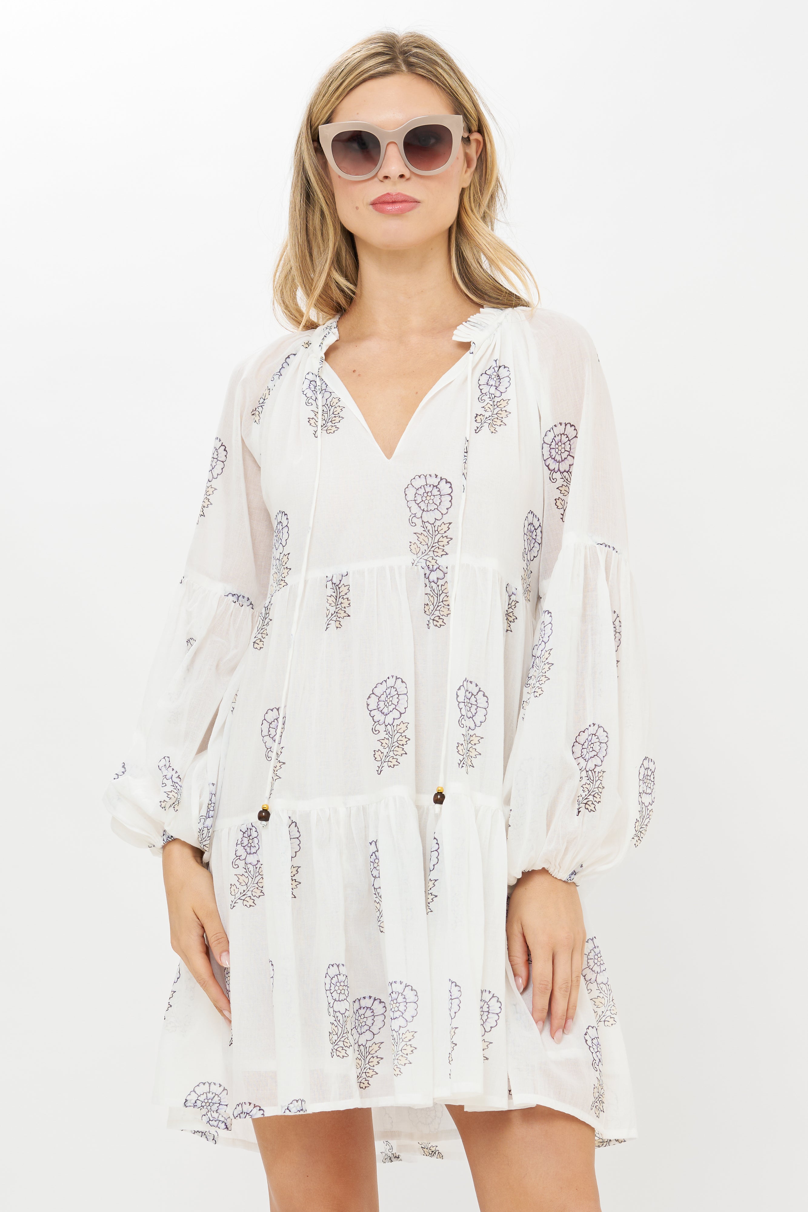 Balloon Sleeve Short- Leela Sky