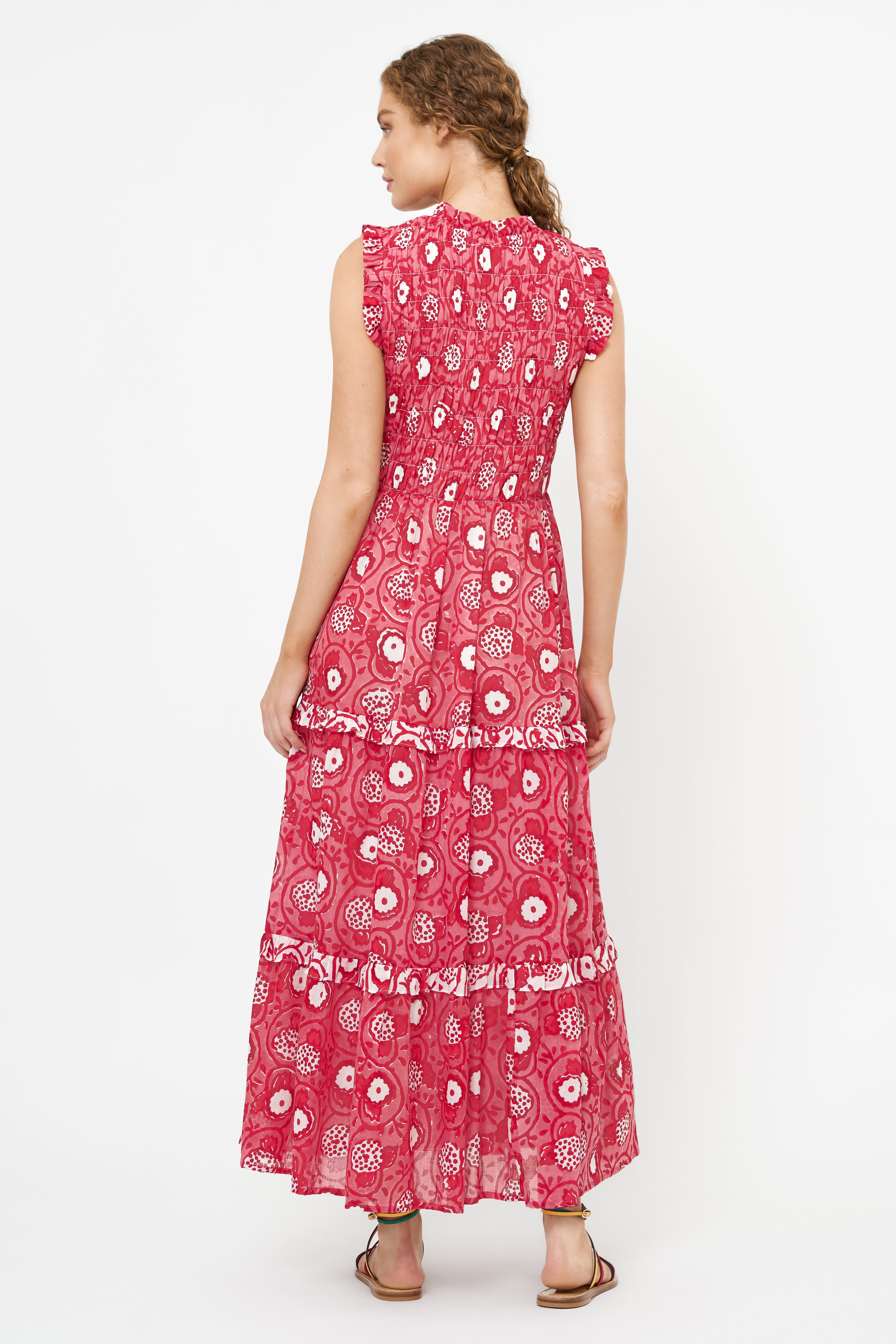 Sleeveless Smocked Maxi- Ambrosia Red