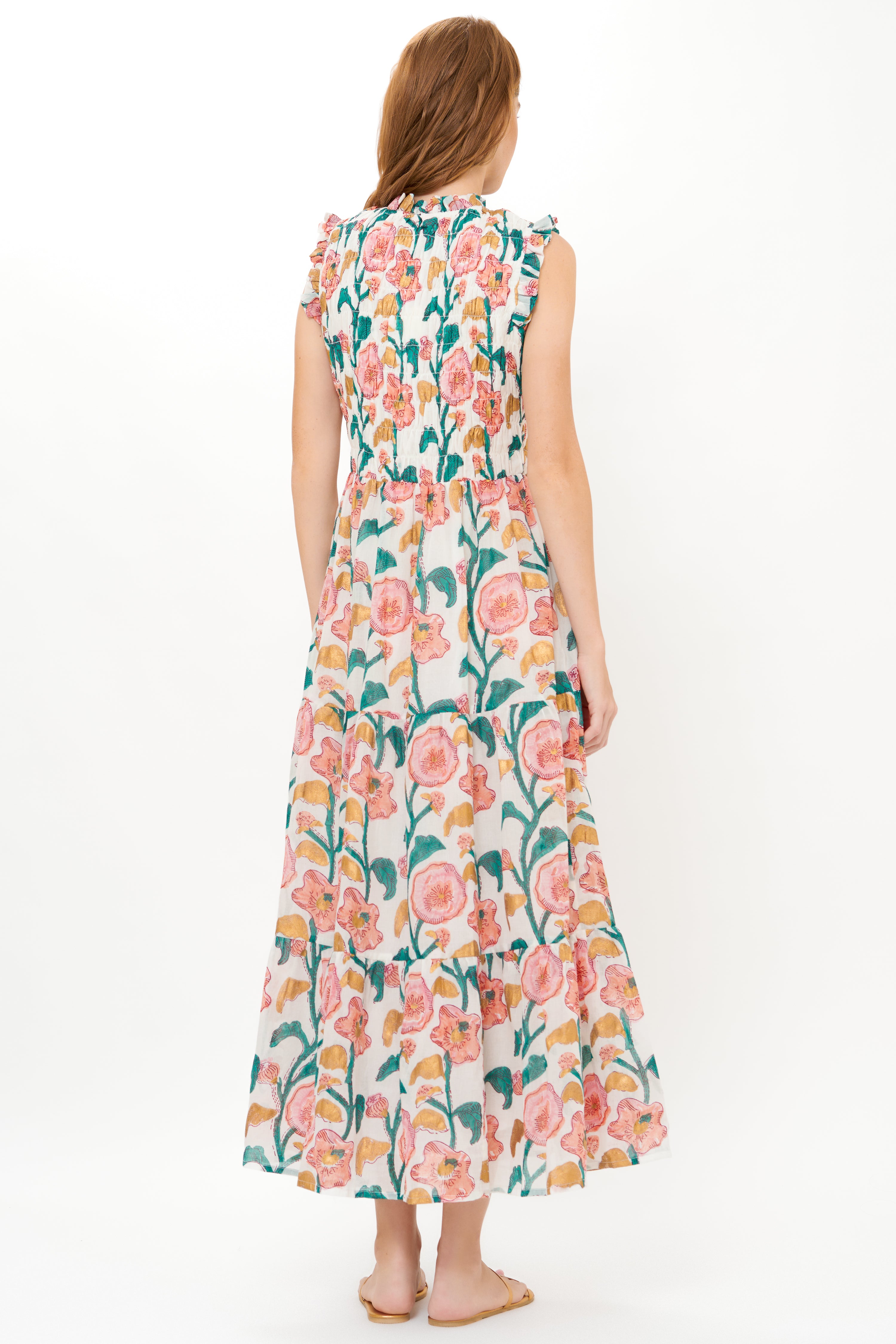 Sleeveless Smocked Maxi- Poppy Teal