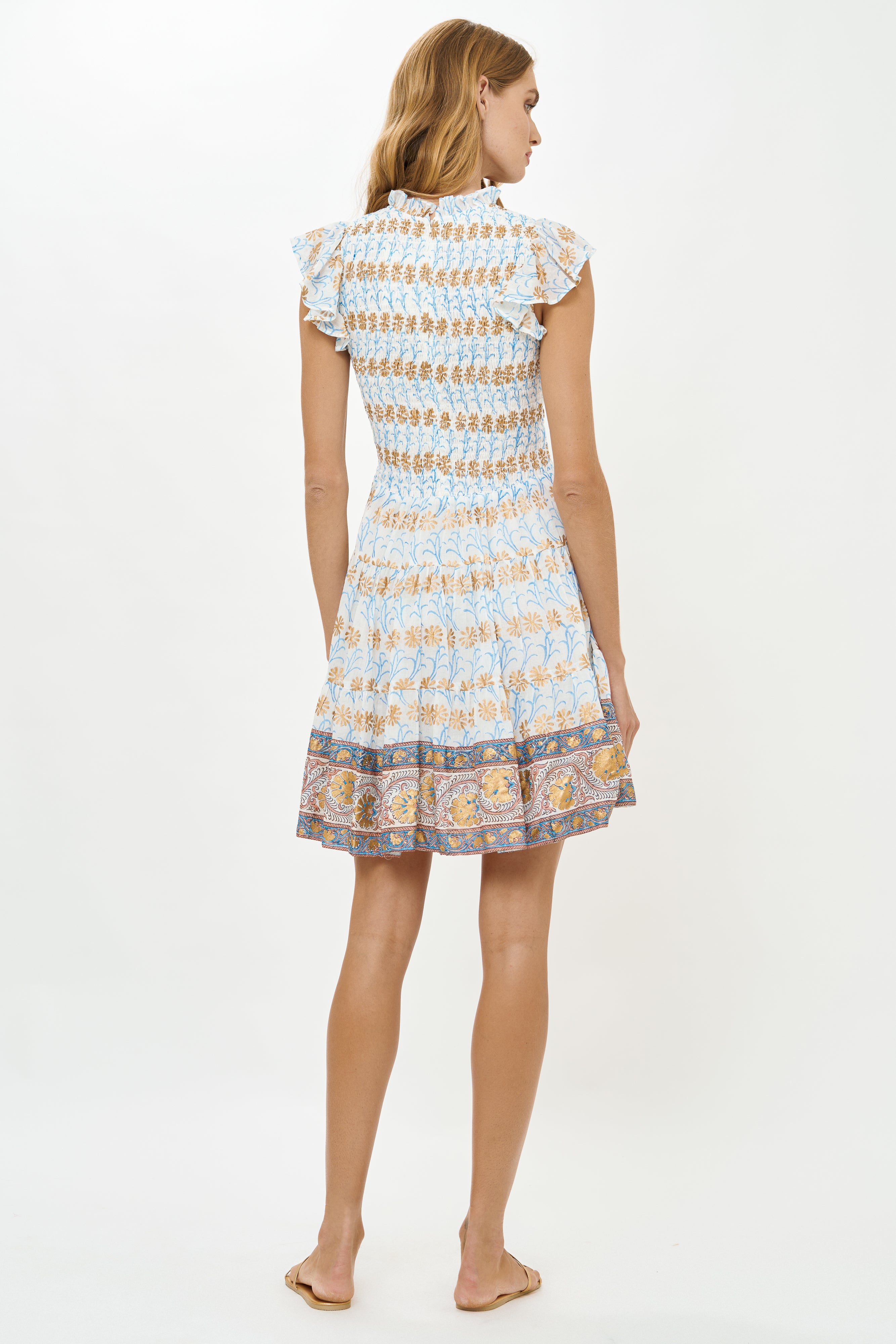 Smocked Flirty Short- Geneva Blue