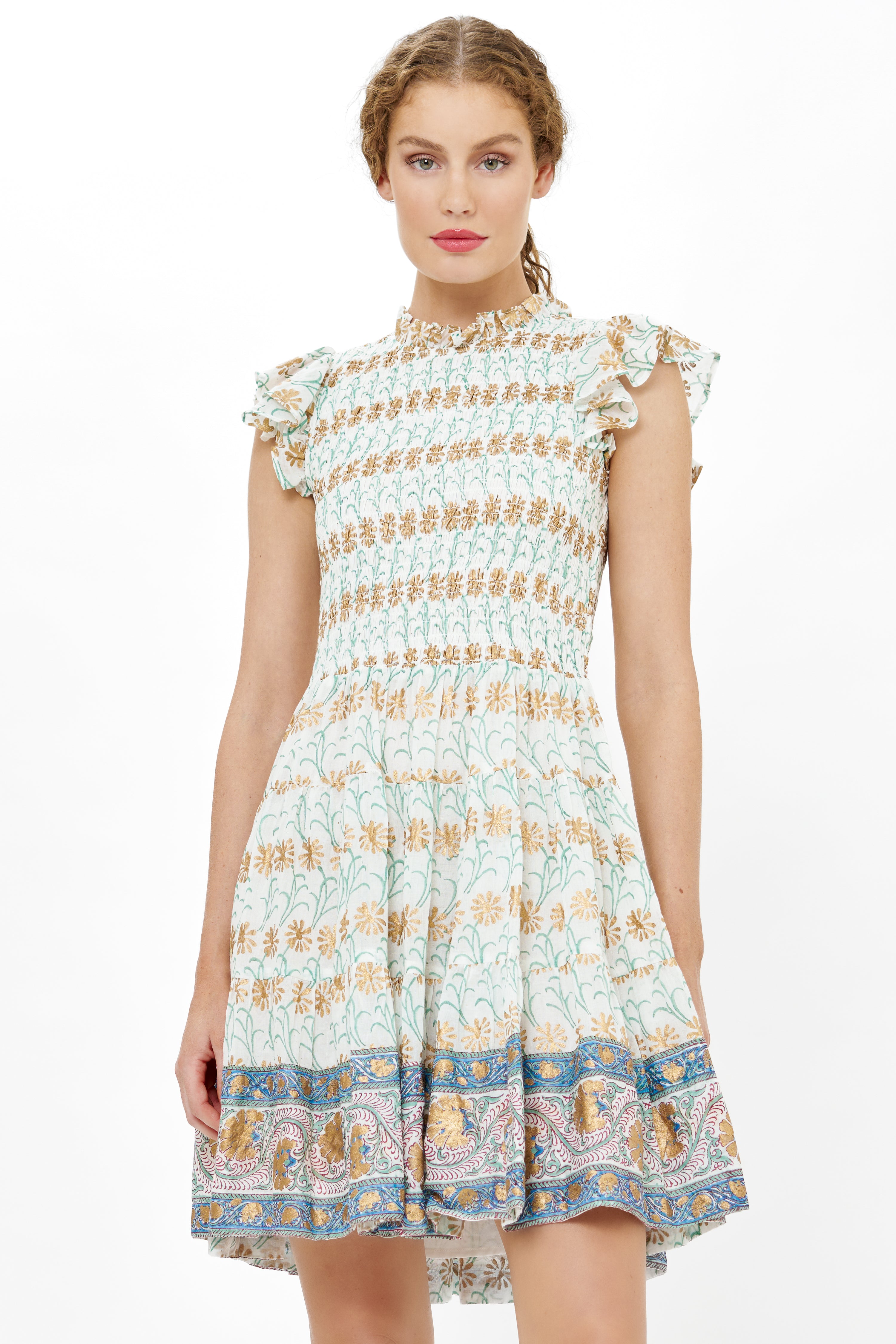 Smocked Flirty Short- Geneva Green