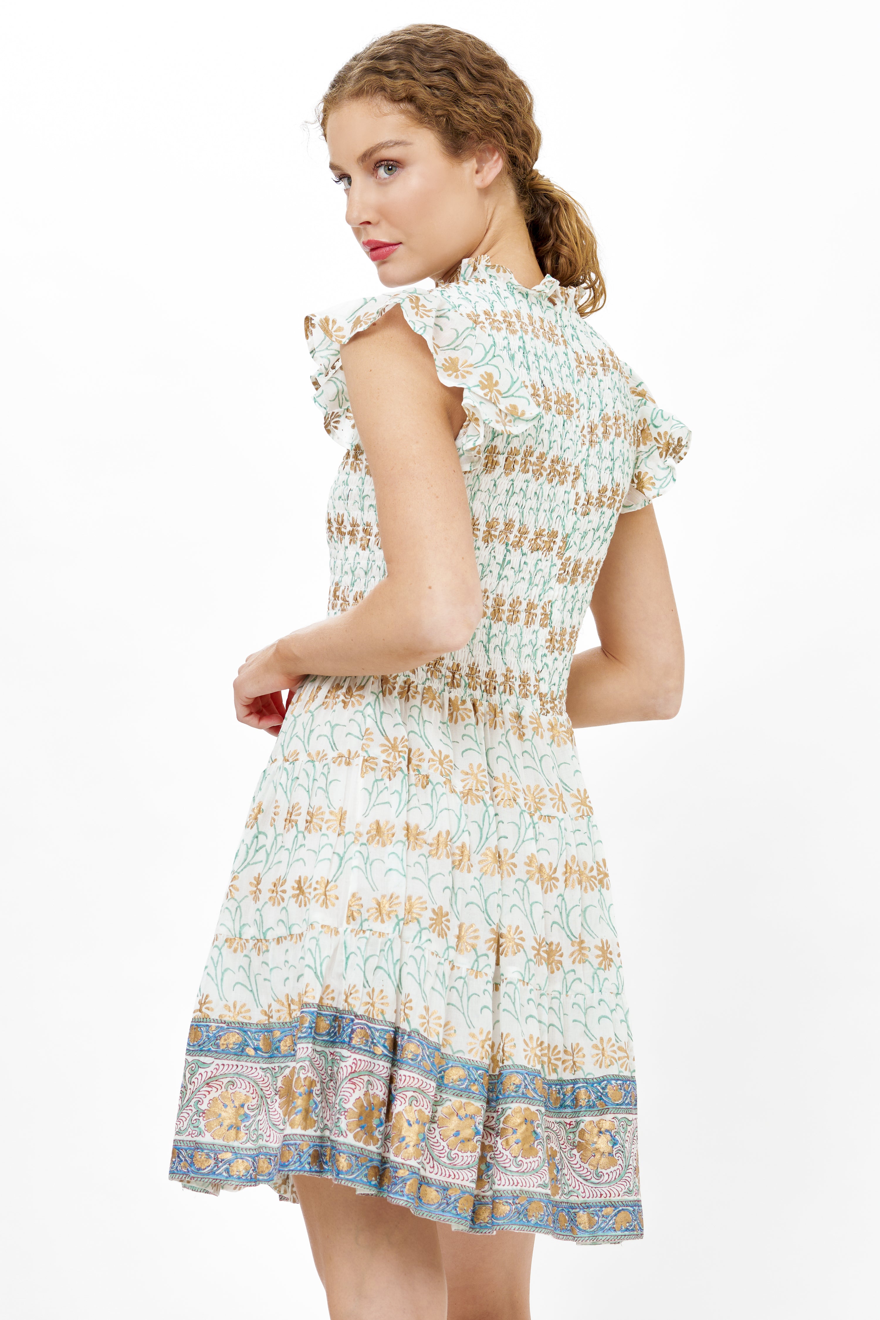 Smocked Flirty Short- Geneva Green