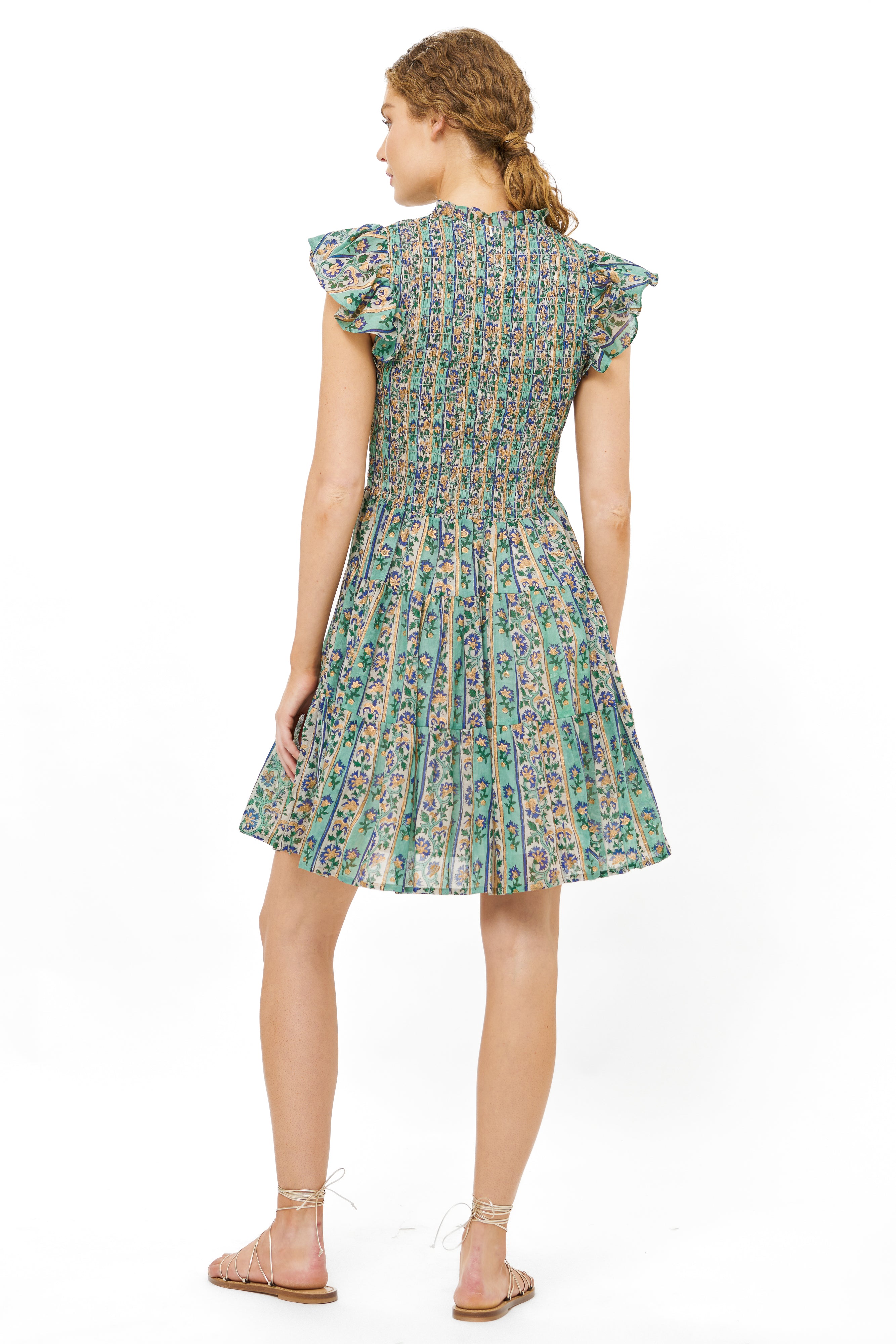 Smocked Flirty Short- Taj Aqua