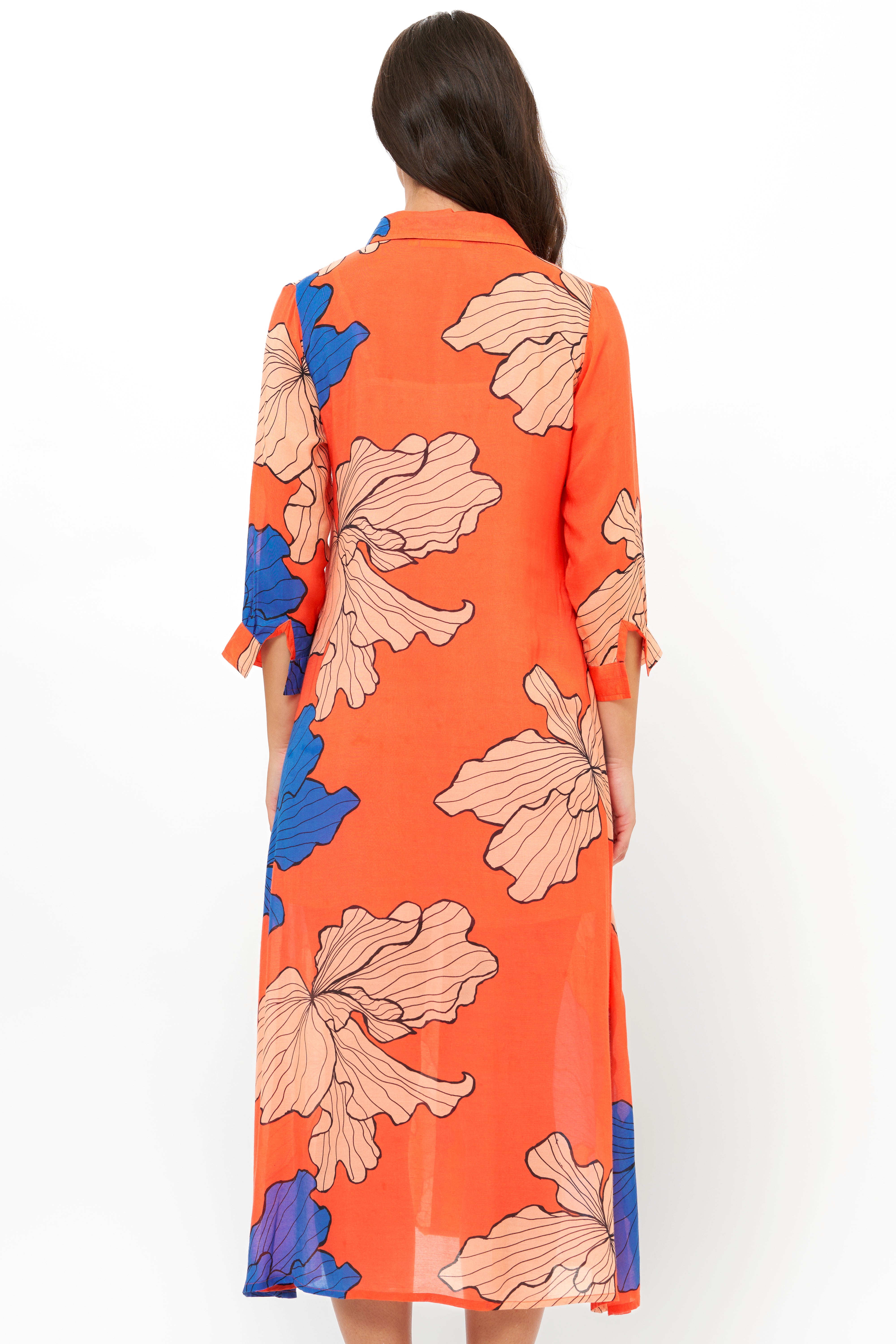 Shirt Dress Midi- Bora Bora Red