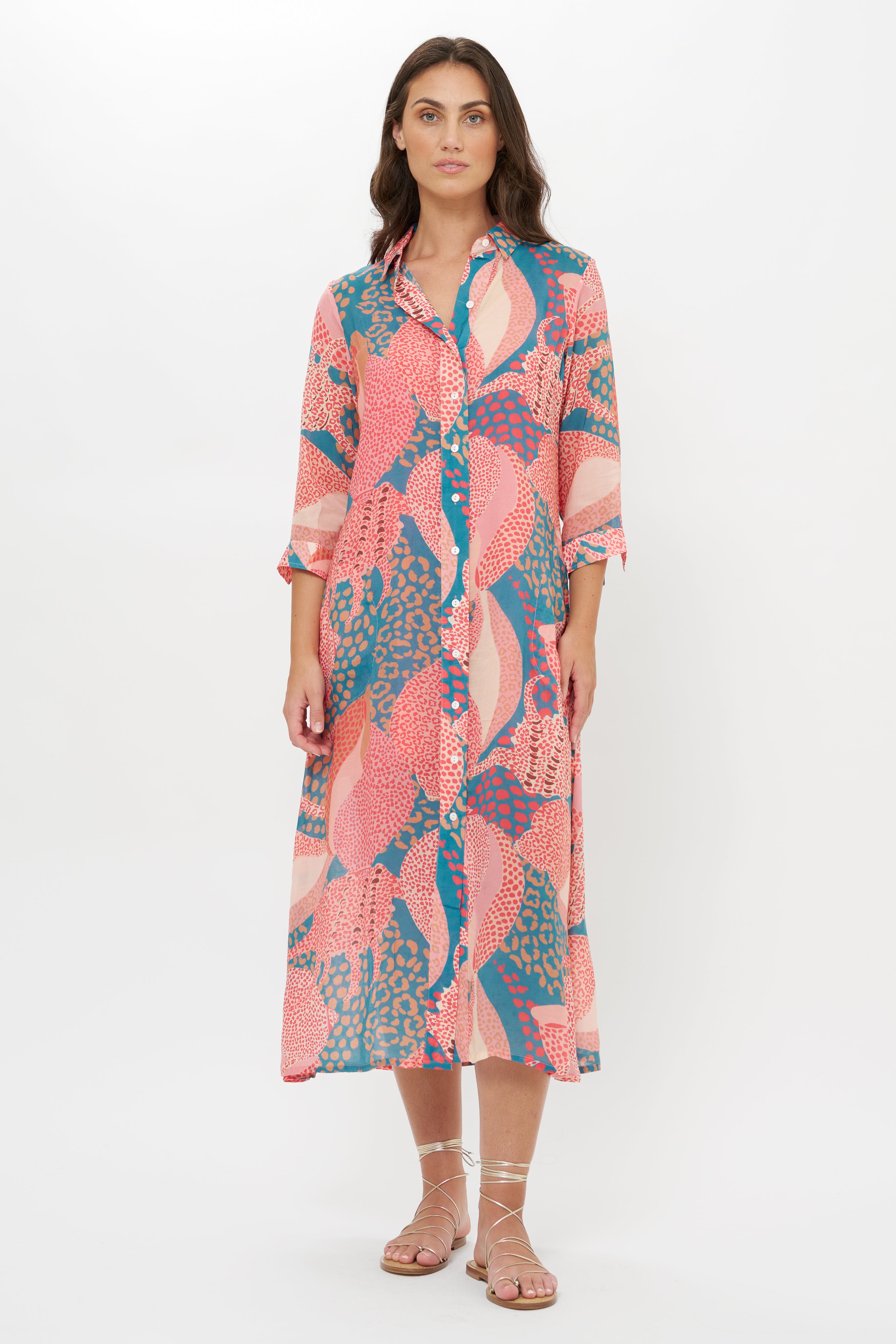 Shirt Dress Midi- Nautilus Navy