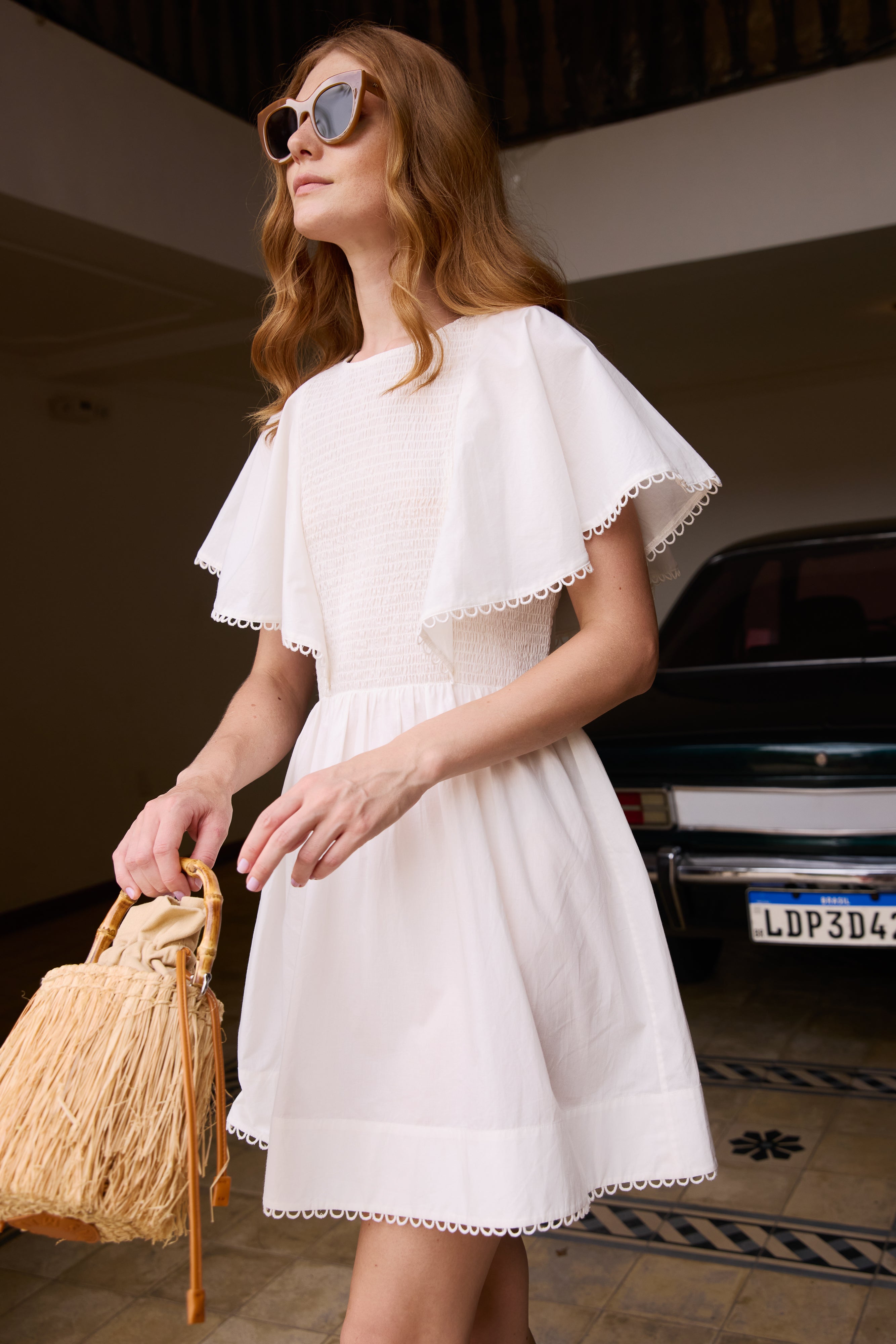 Ava Mini Dress- Tisbury White