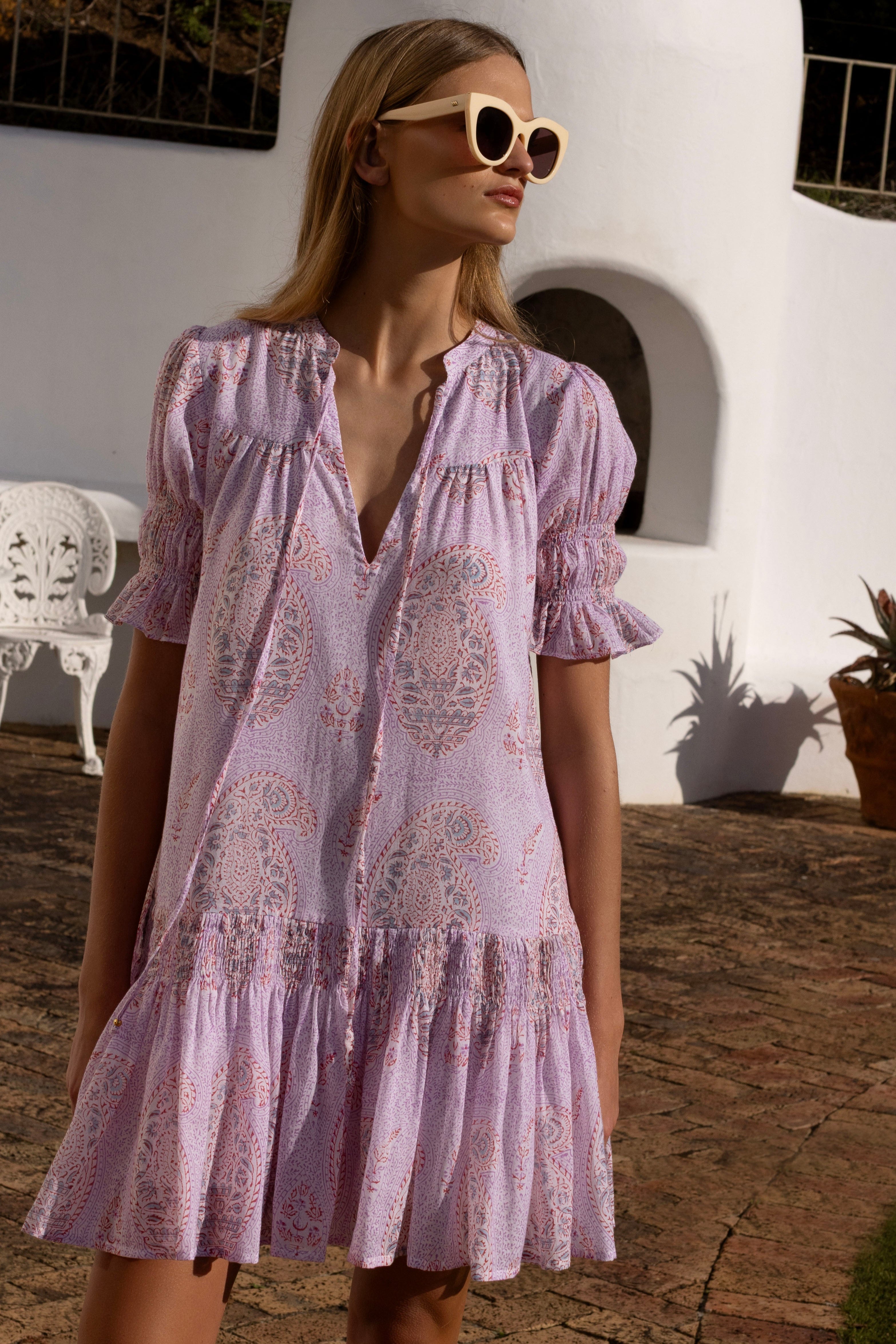 Smocked Drop Mini- Samode Lilac