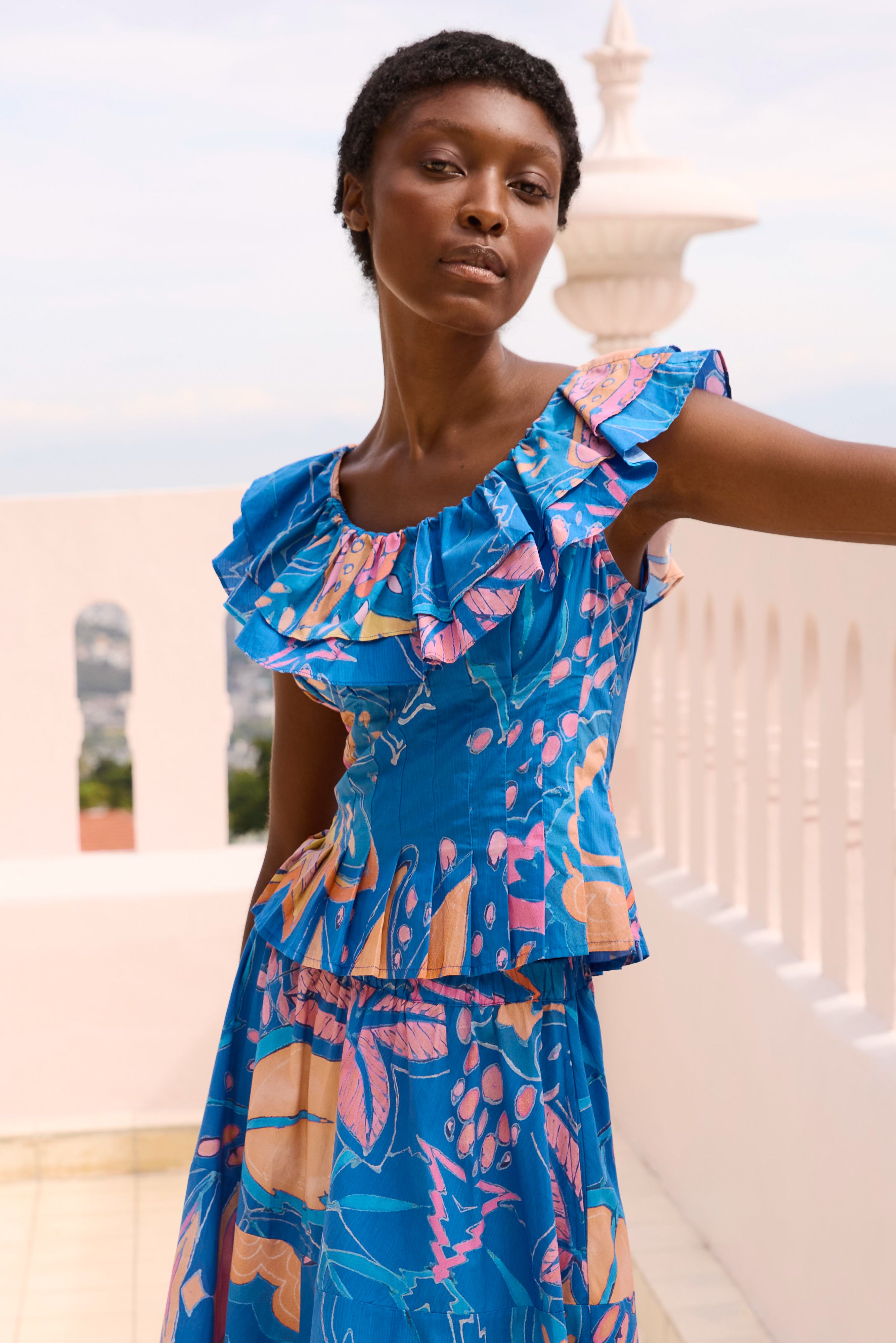 Athena Top- Antico Blue