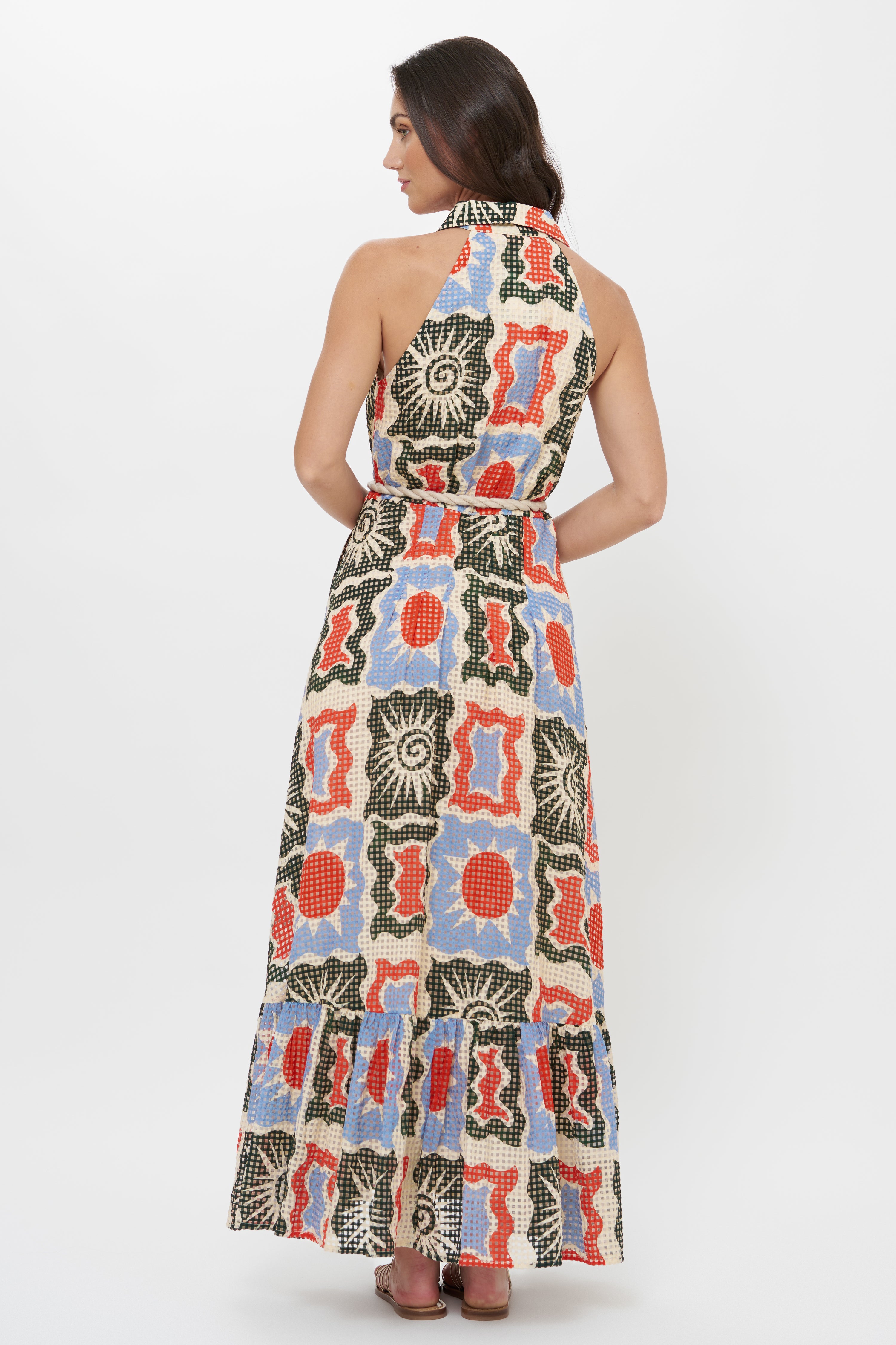 Sleeveless Shirt Dress Maxi- Helios Blue