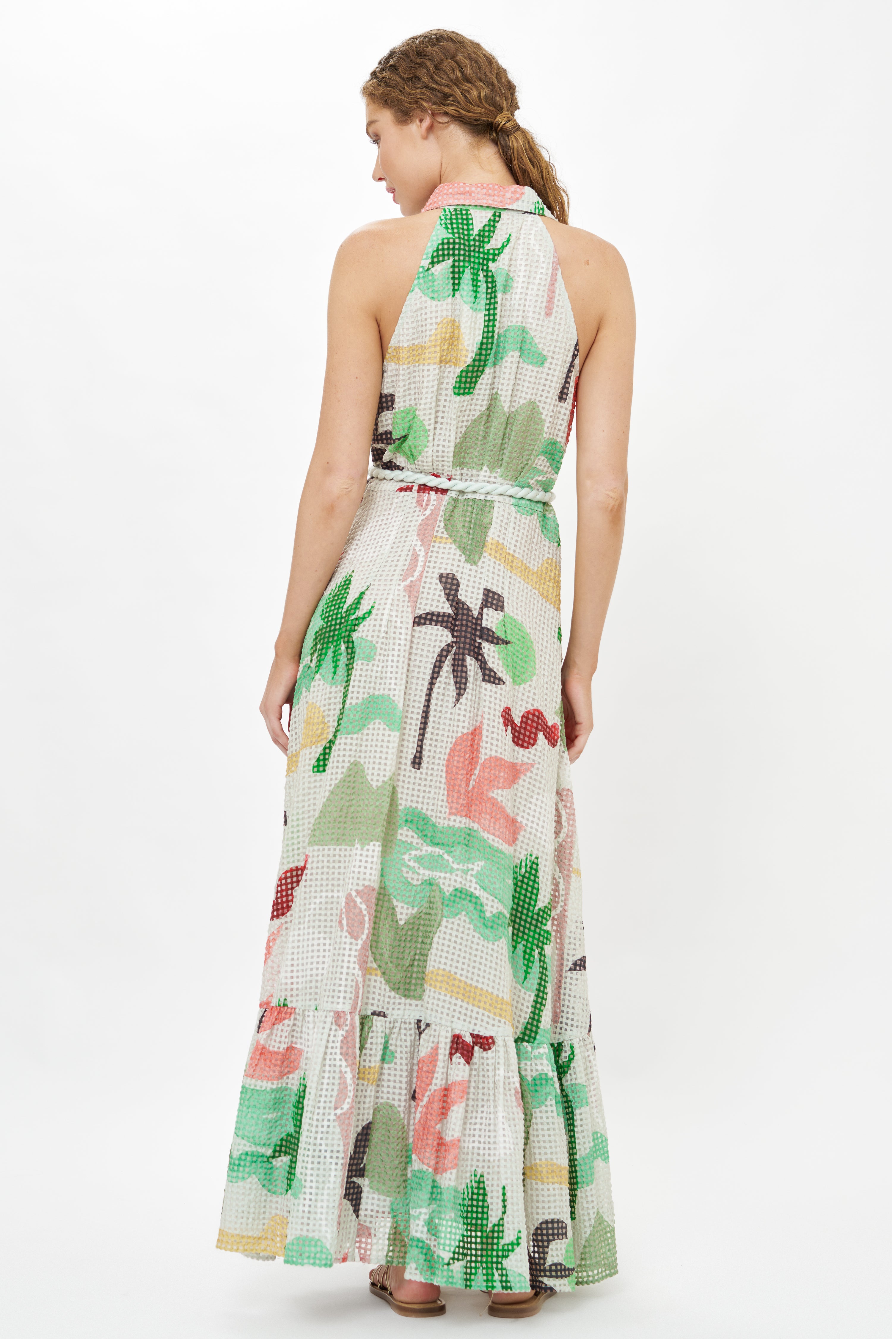 Sleeveless Shirt Dress Maxi- Paradiso Petal
