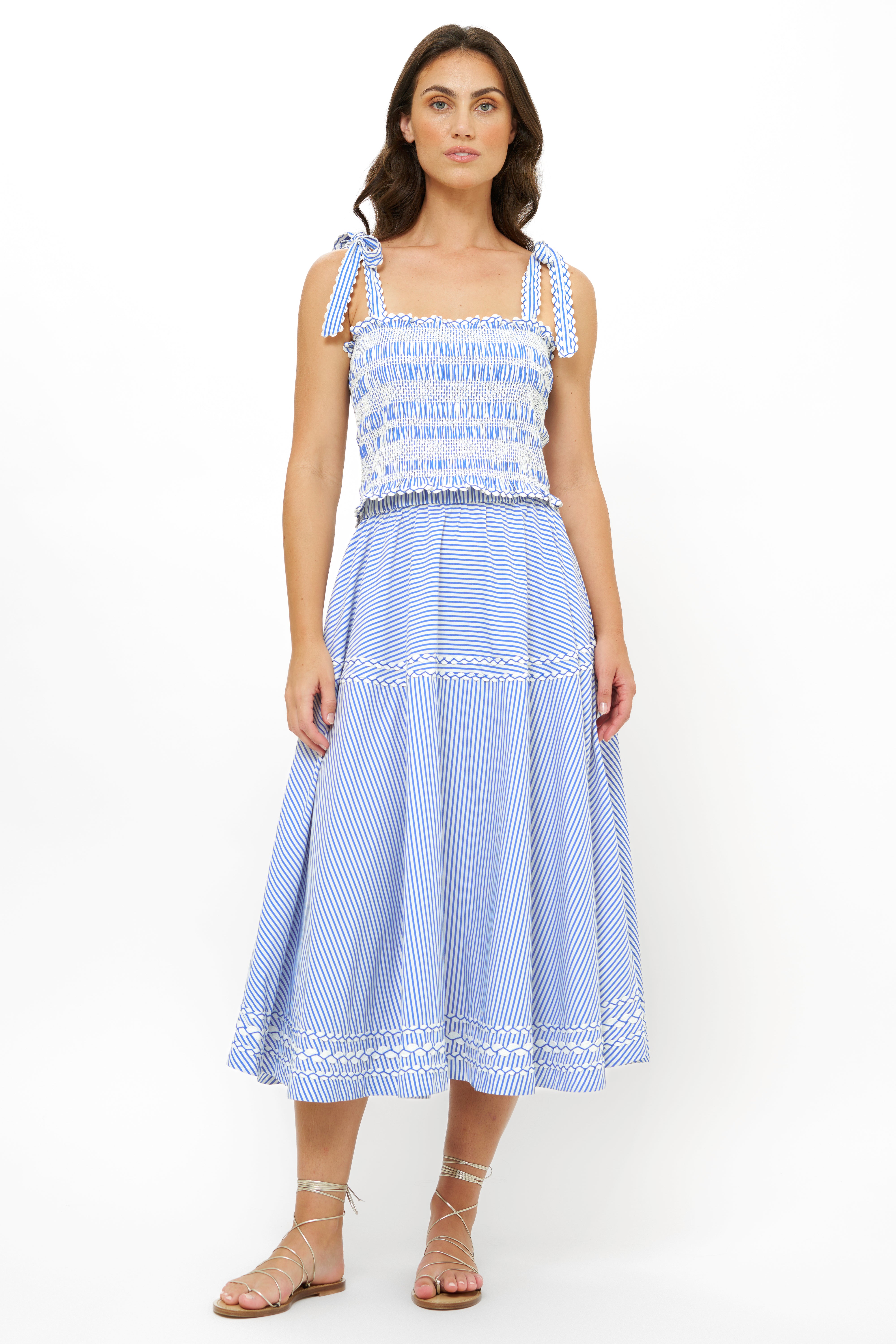 Ella Top- Sconset Blue