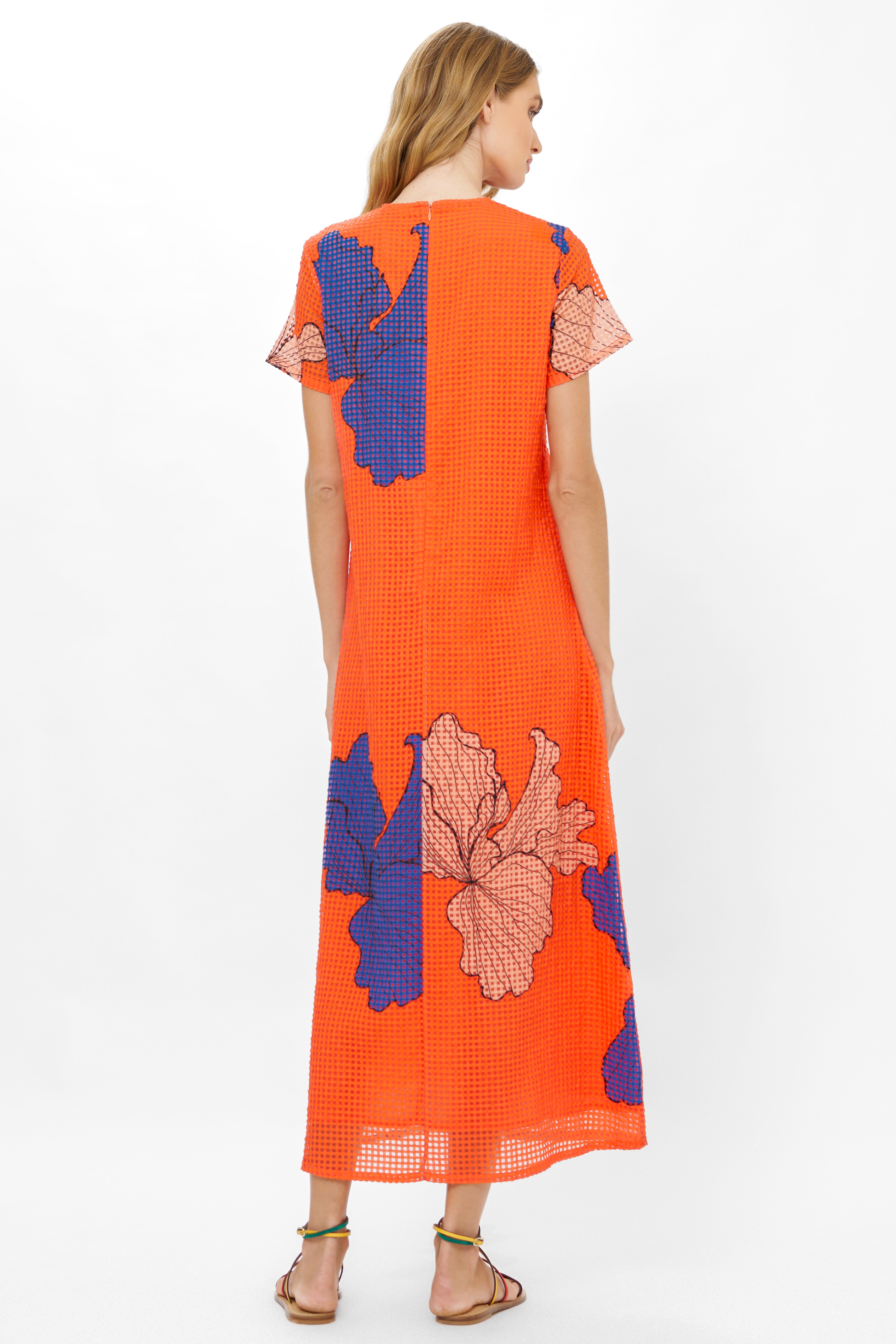 Short Sleeve Shift Maxi- Bora Bora Red