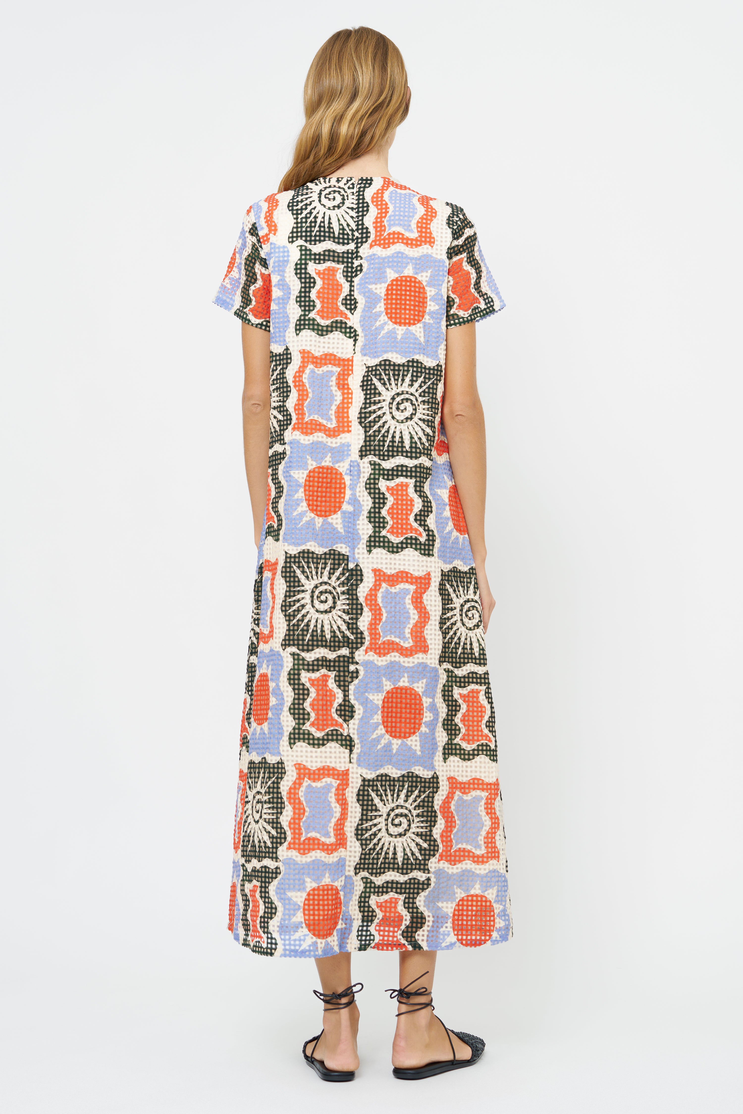 Short Sleeve Shift Maxi- Helios Blue