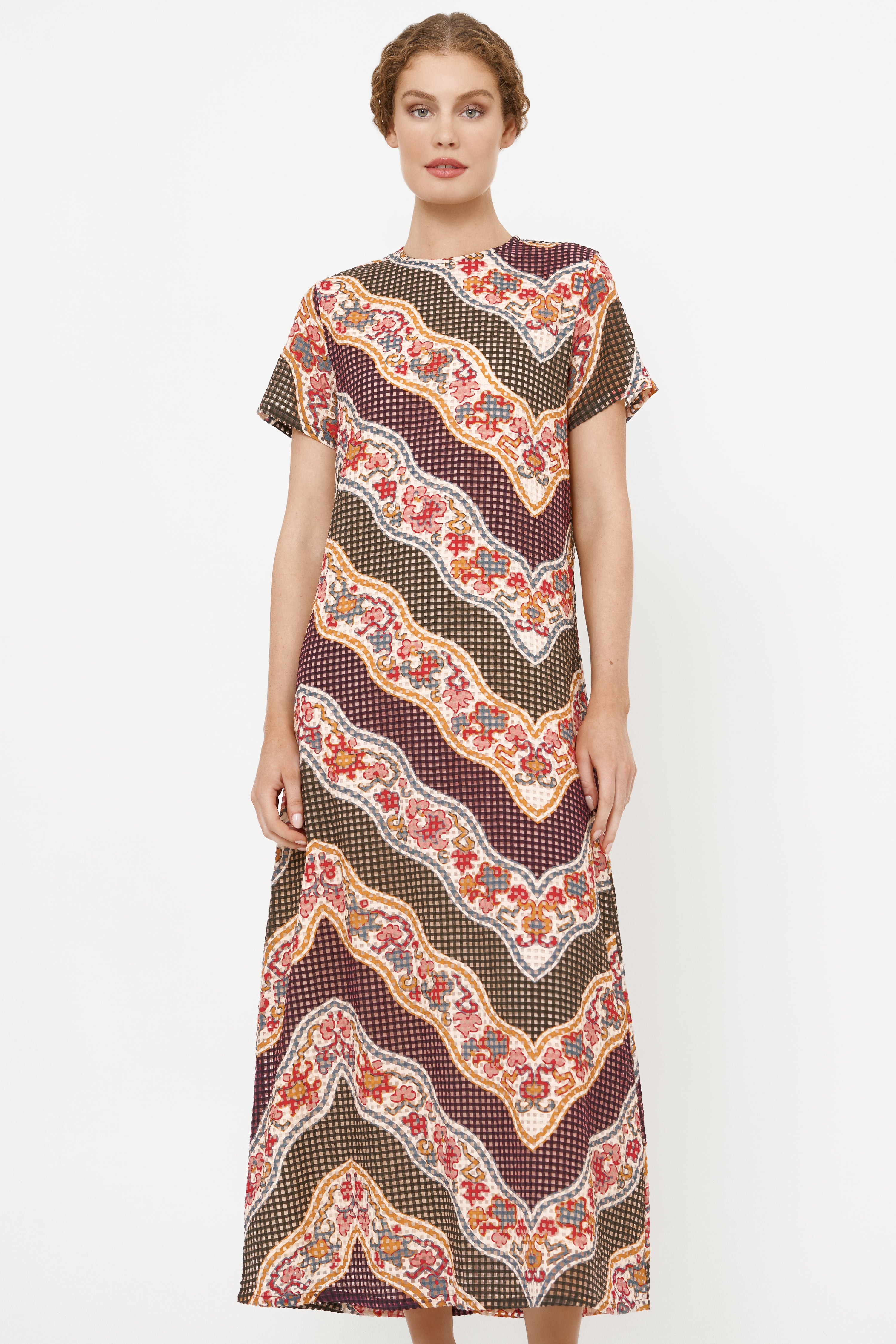 Short Sleeve Shift Maxi- Montezuma Green