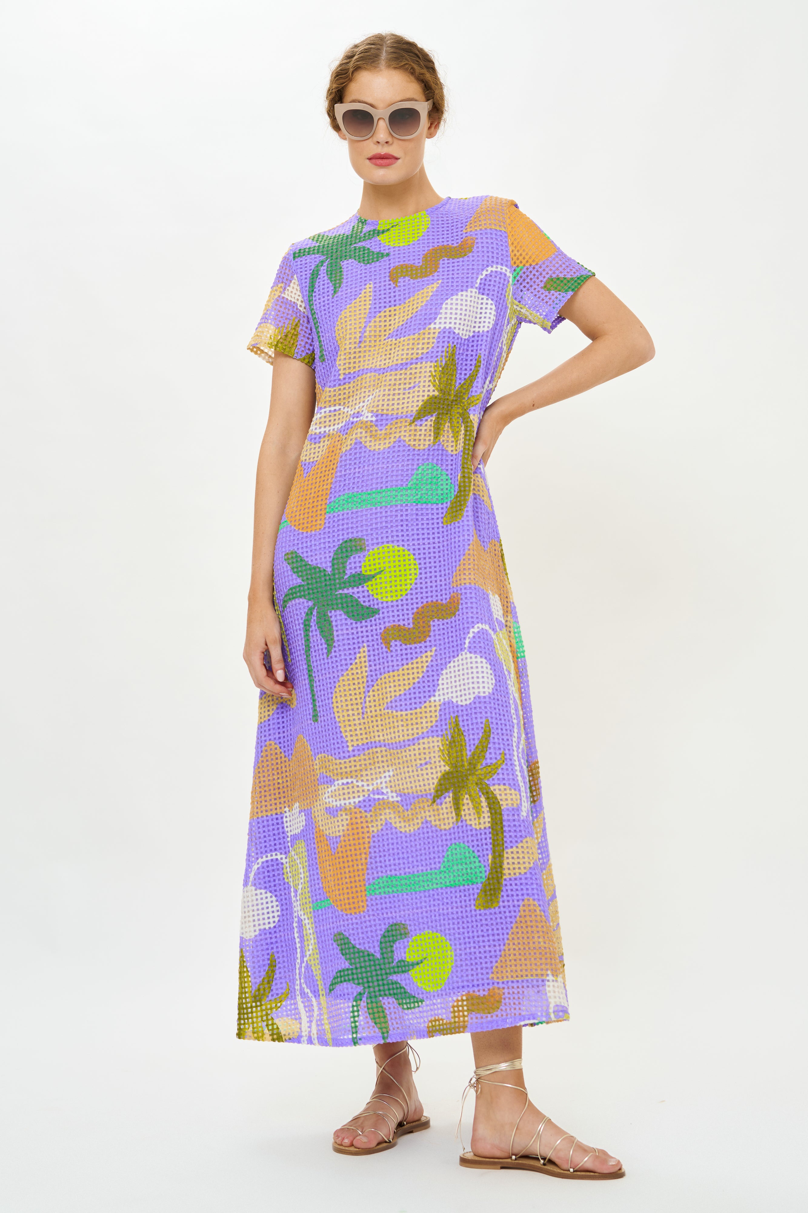 Short Sleeve Shift Maxi- Paradiso Blue