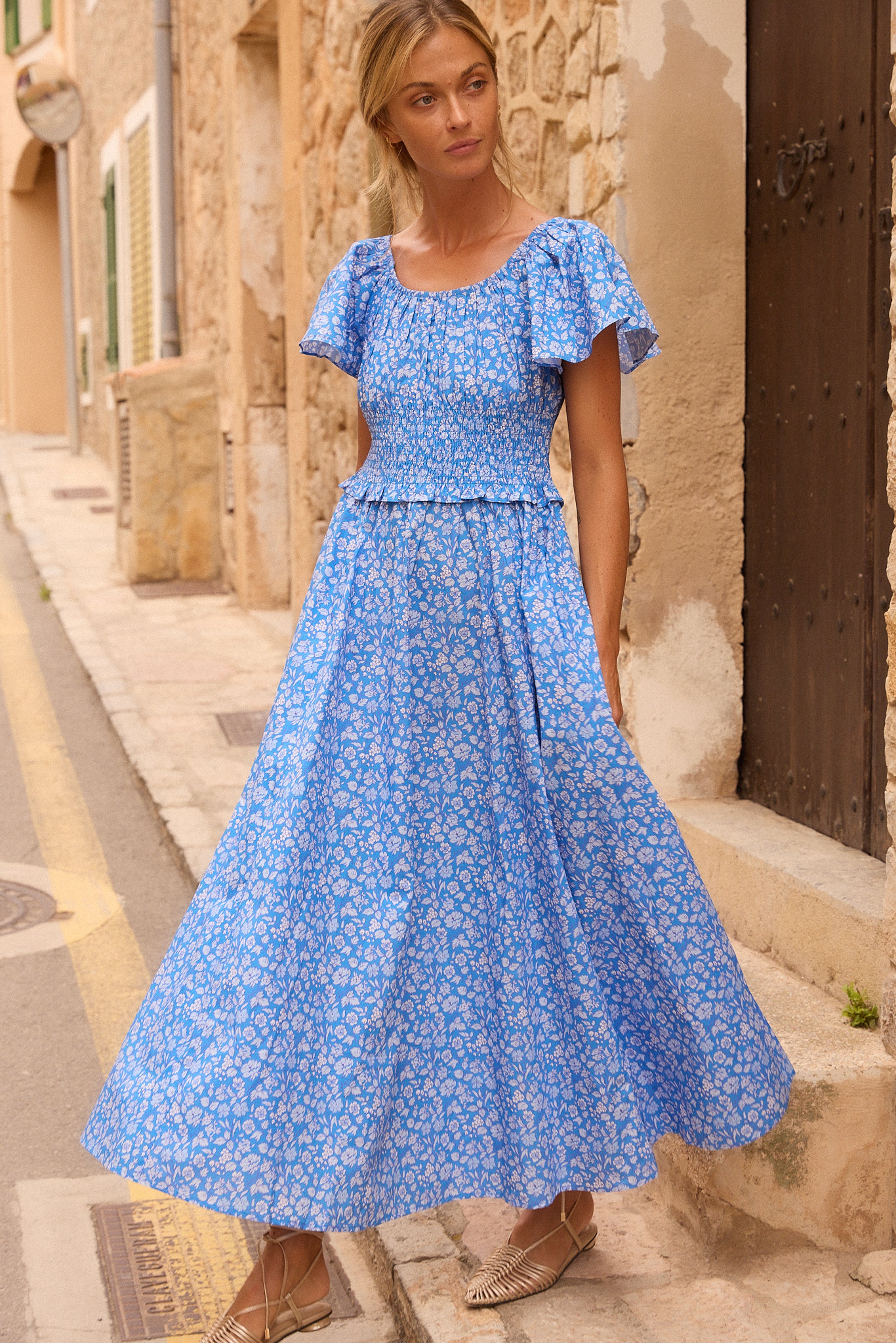 Liliana Dress- Ditsy Blue