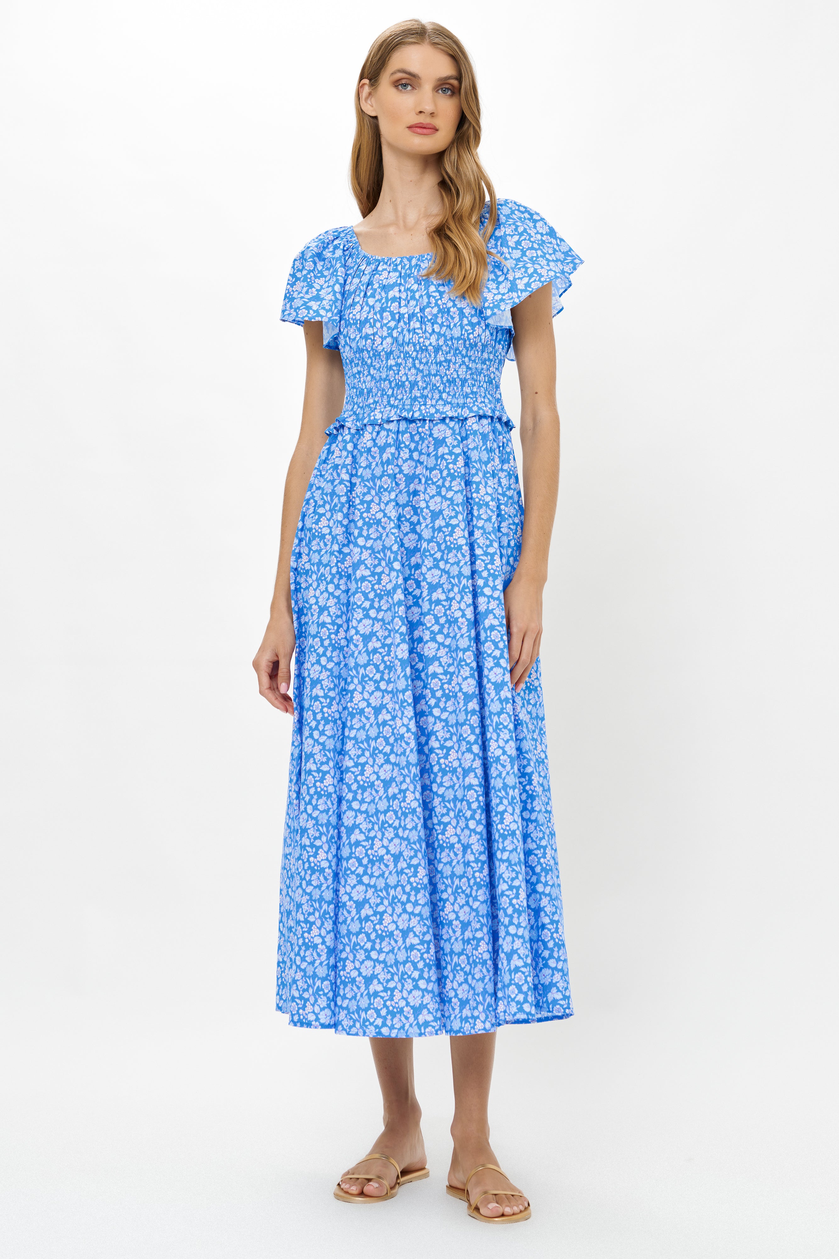 Liliana Dress- Ditsy Blue