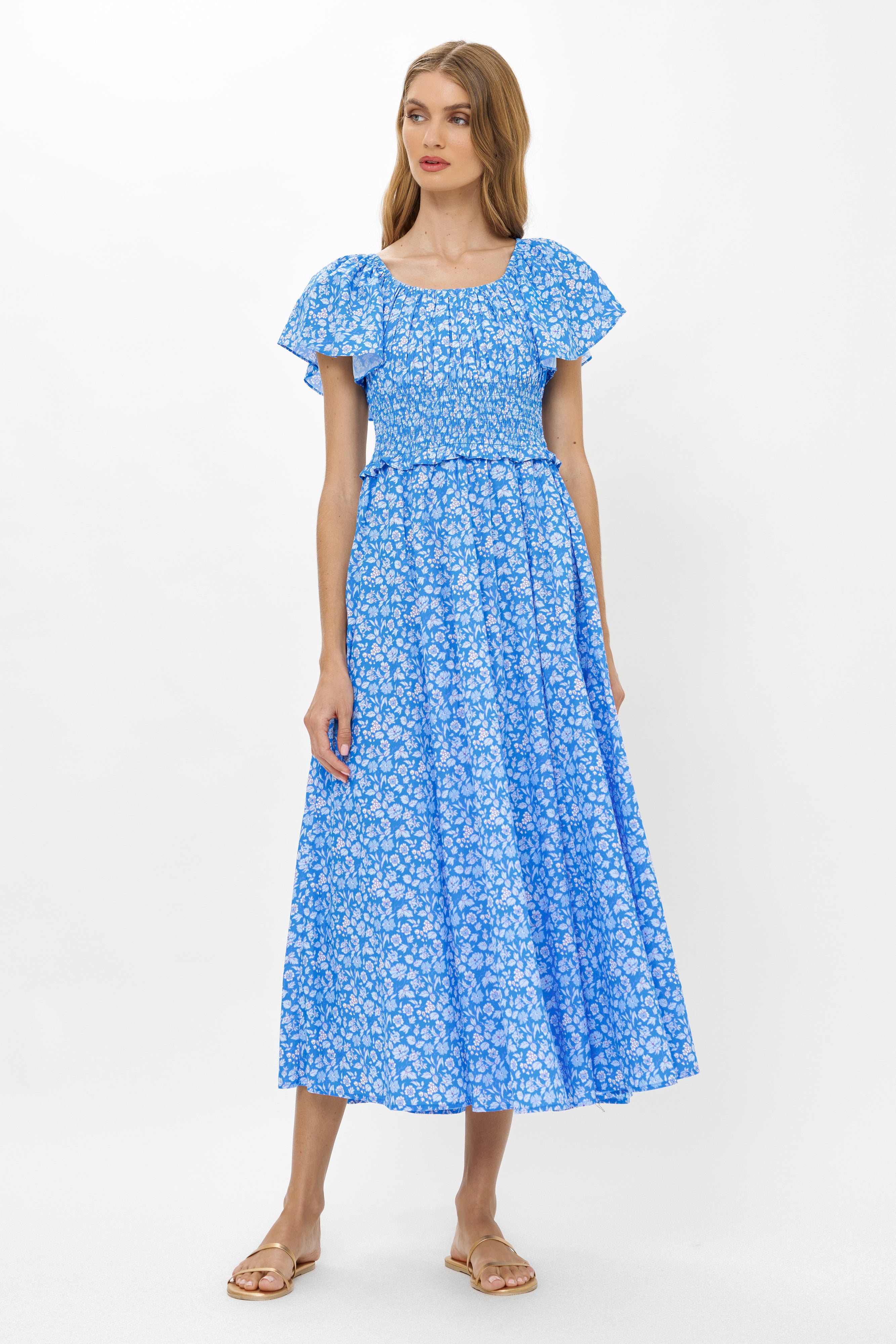 Liliana Dress- Ditsy Blue