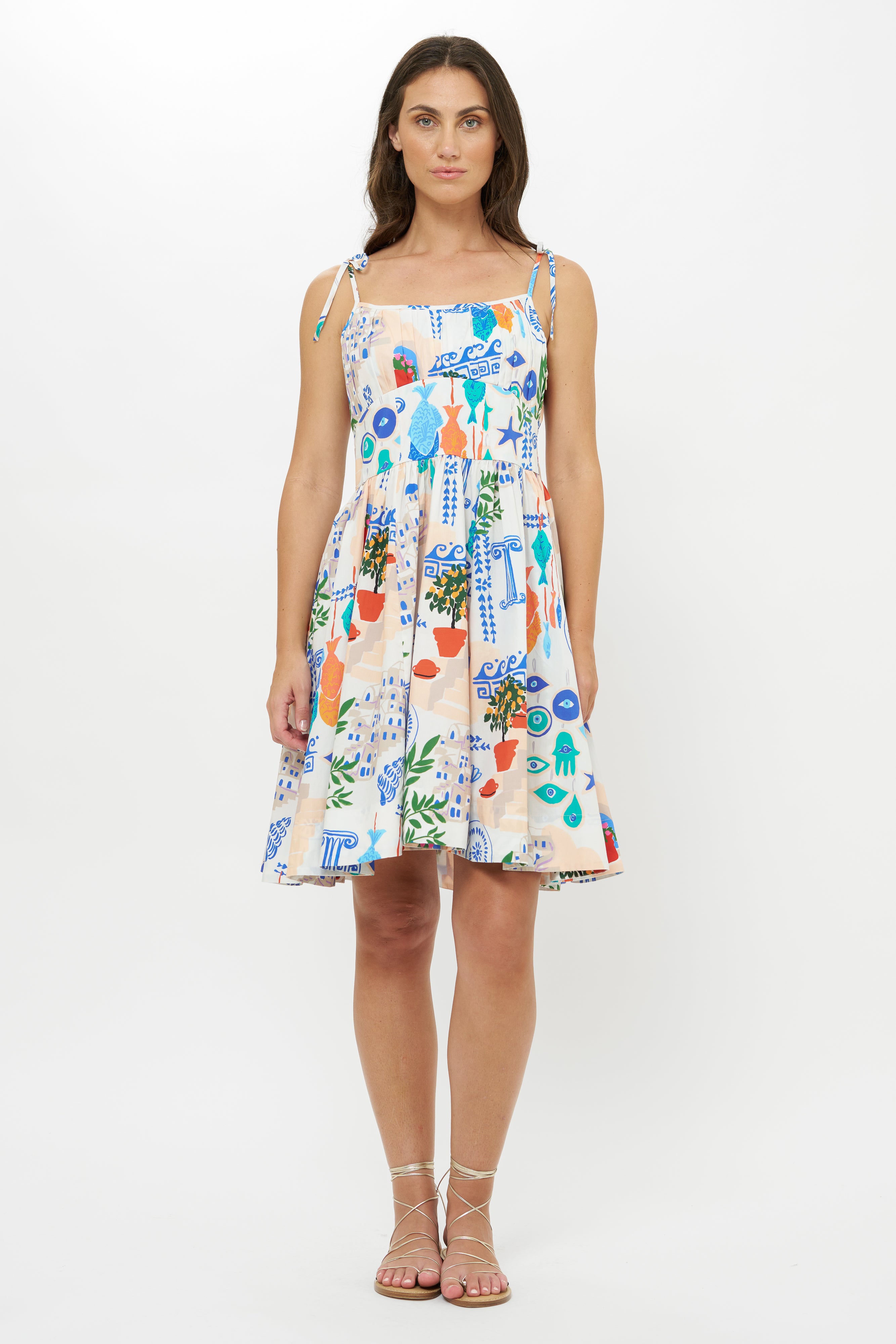 Scarlett Mini Dress- Corfu Blue