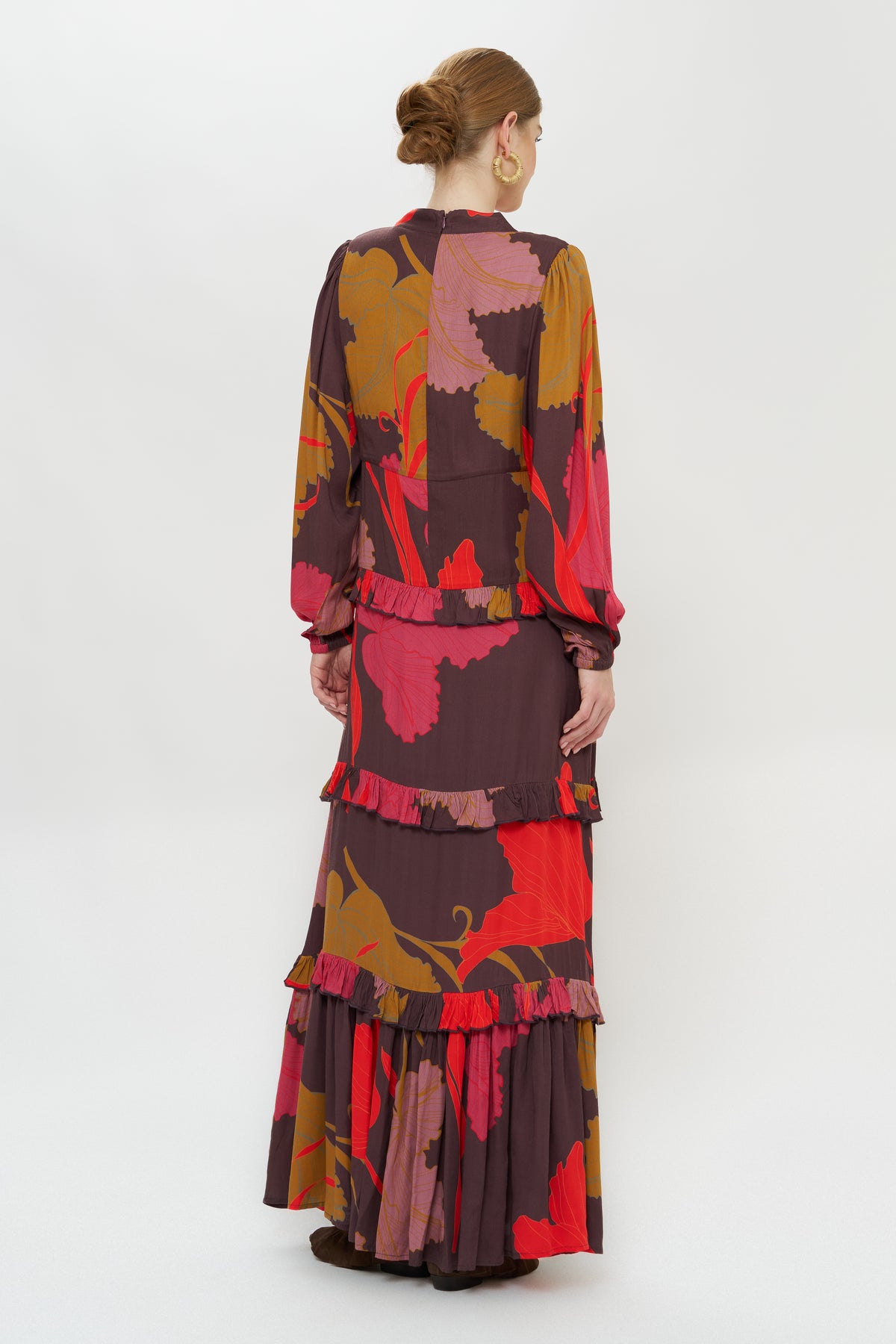 Mock Neck Maxi- Hague Brown