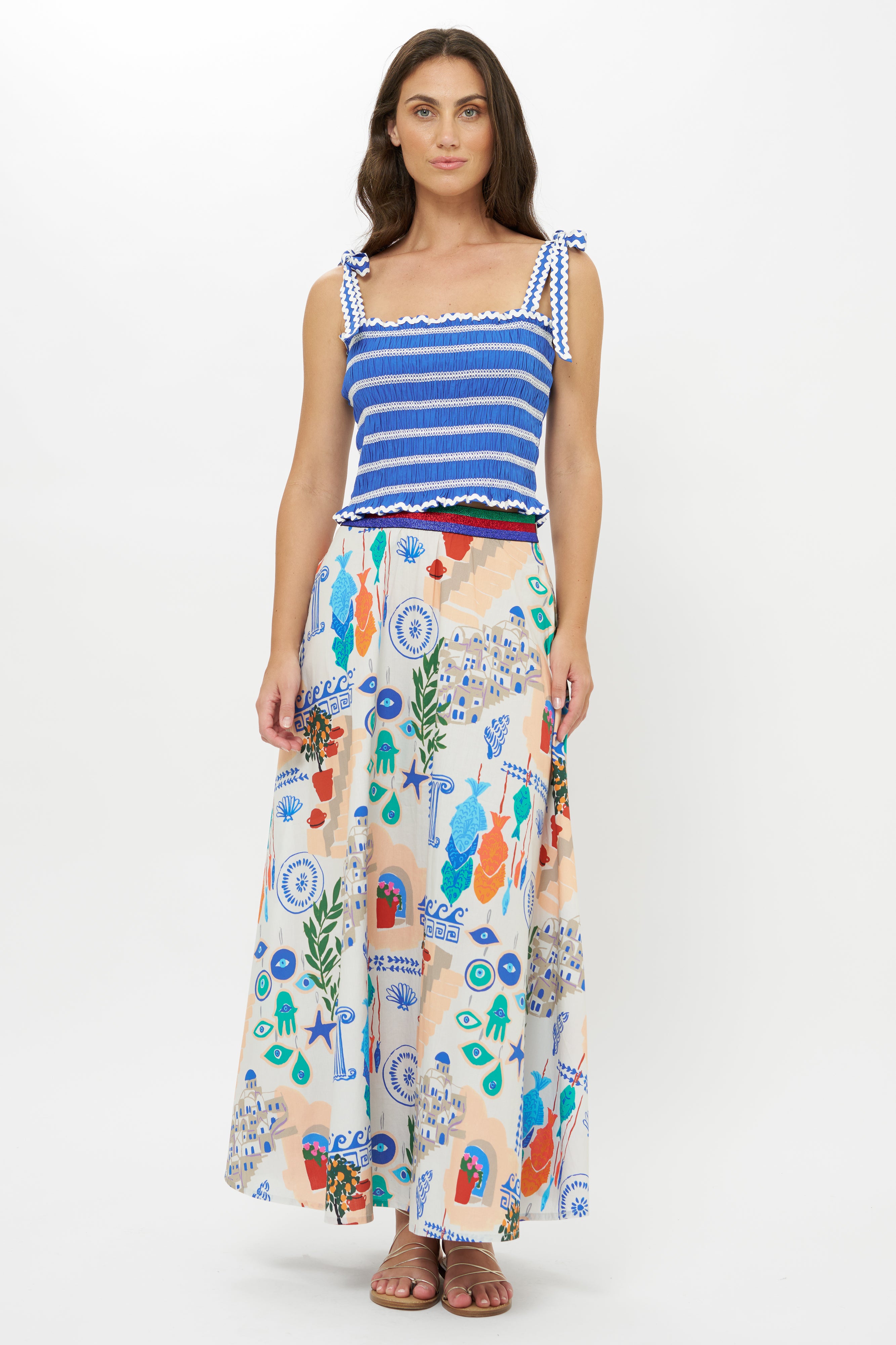 Swing Skirt- Corfu Blue