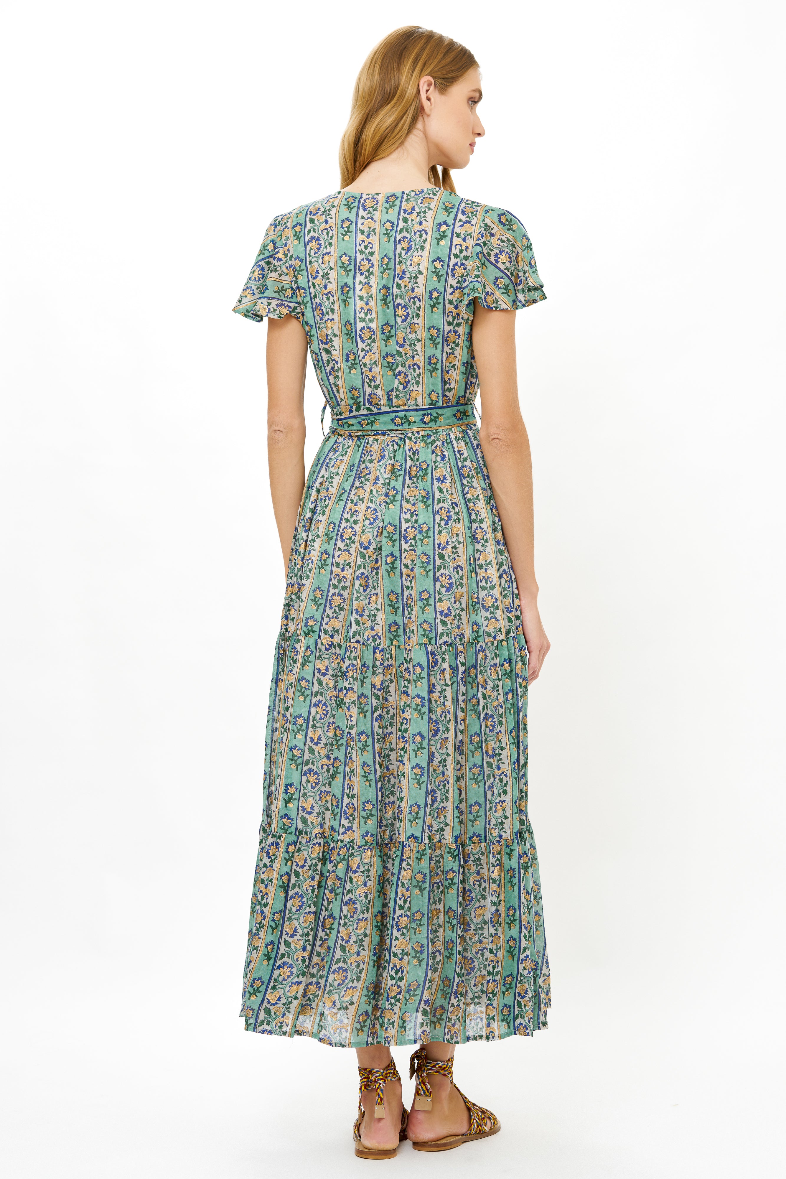 V-Neck Maxi- Taj Aqua