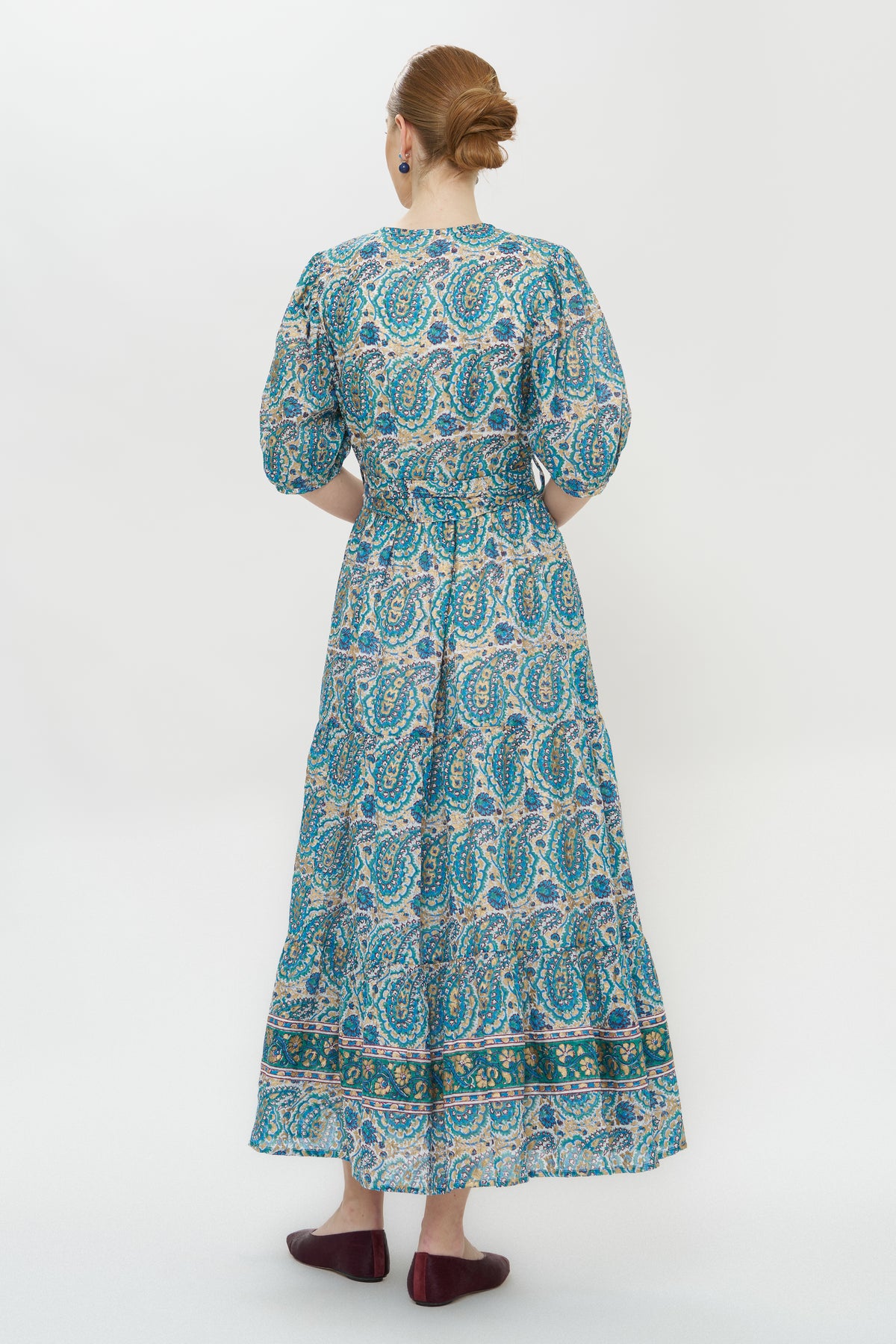Puff Sleeve Maxi- Izmir Teal
