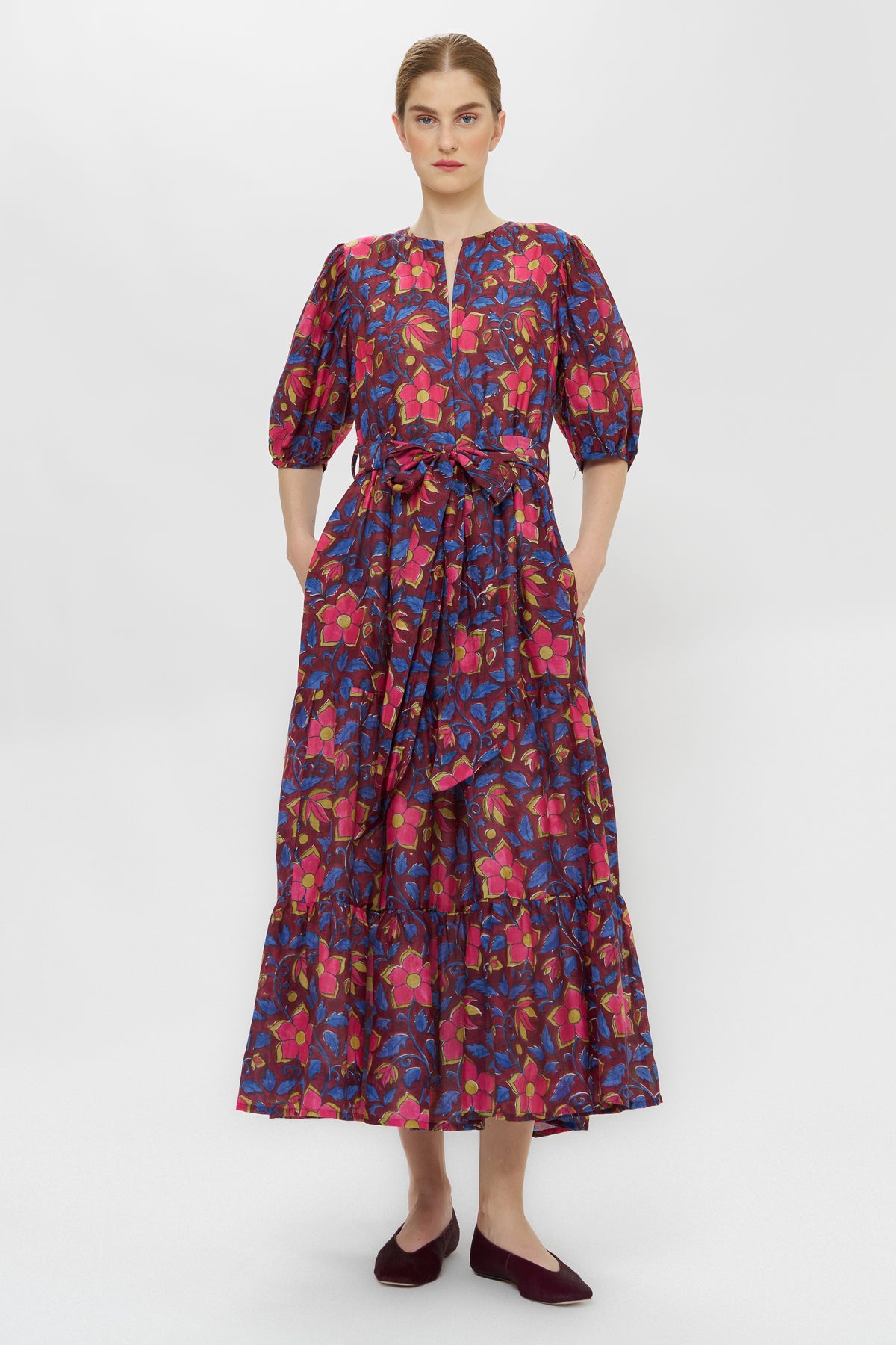 Puff Sleeve Maxi- Kildare Plum